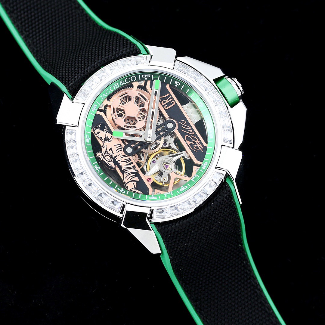 Jacob & Co Epic X CR7 Limited Edition Skeleton Automatic Mechanical Watch Cristiano Ronaldo Signature Dial 44mm