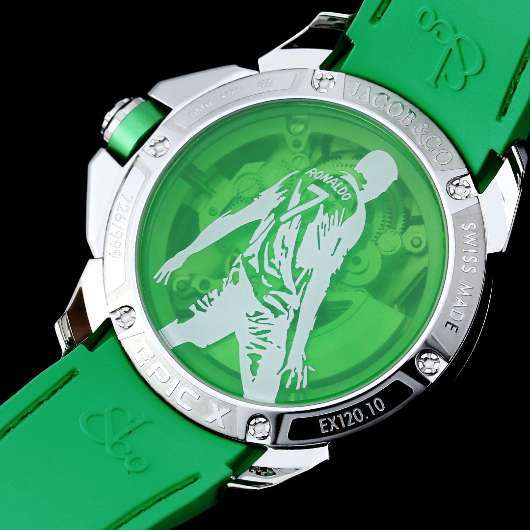 Jacob & Co Epic X CR7 Limited Edition Skeleton Automatic Mechanical Watch Cristiano Ronaldo Signature Dial 44mm