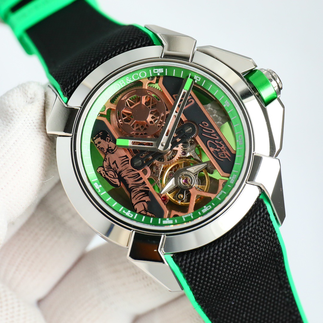 Jacob & Co Epic X CR7 Limited Edition Skeleton Automatic Mechanical Watch Cristiano Ronaldo Signature Dial 44mm