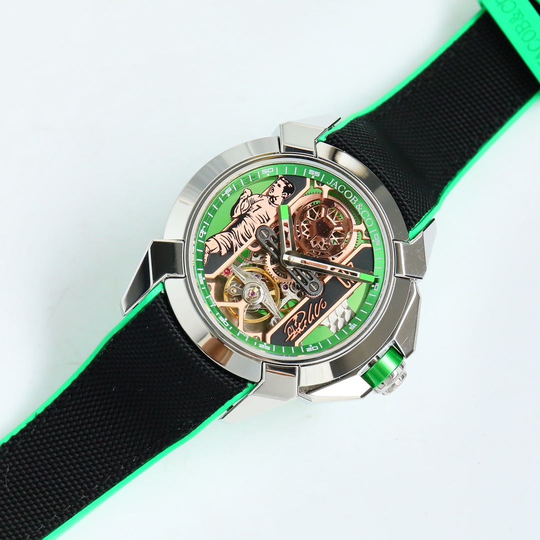Jacob & Co Epic X CR7 Limited Edition Skeleton Automatic Mechanical Watch Cristiano Ronaldo Signature Dial 44mm