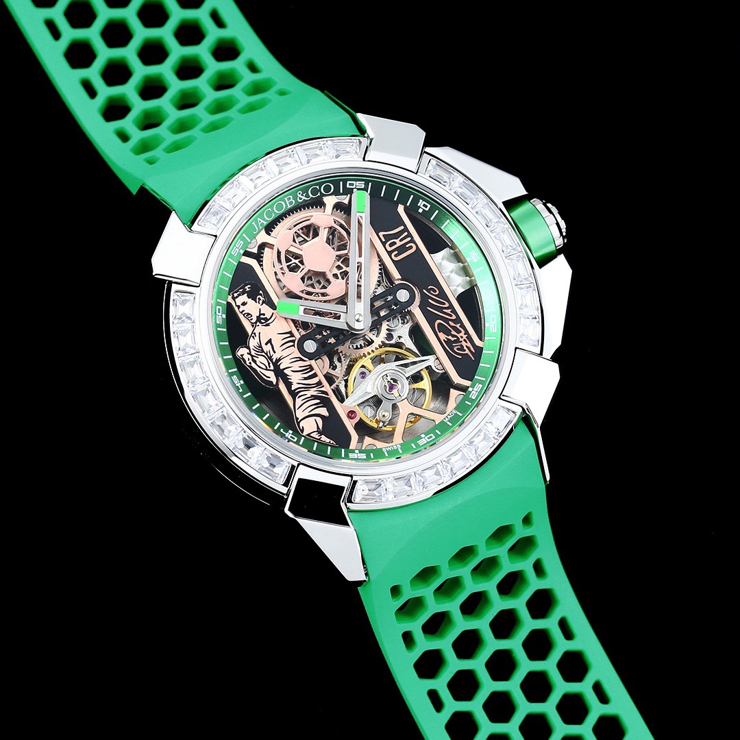 Jacob & Co Epic X CR7 Limited Edition Skeleton Automatic Mechanical Watch Cristiano Ronaldo Signature Dial 44mm