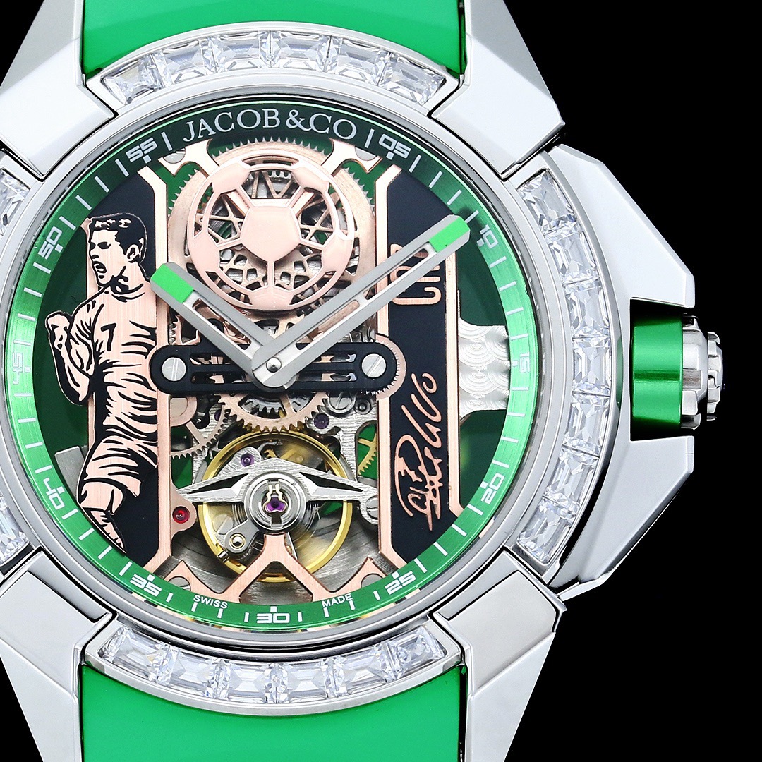 Jacob & Co Epic X CR7 Limited Edition Skeleton Automatic Mechanical Watch Cristiano Ronaldo Signature Dial 44mm