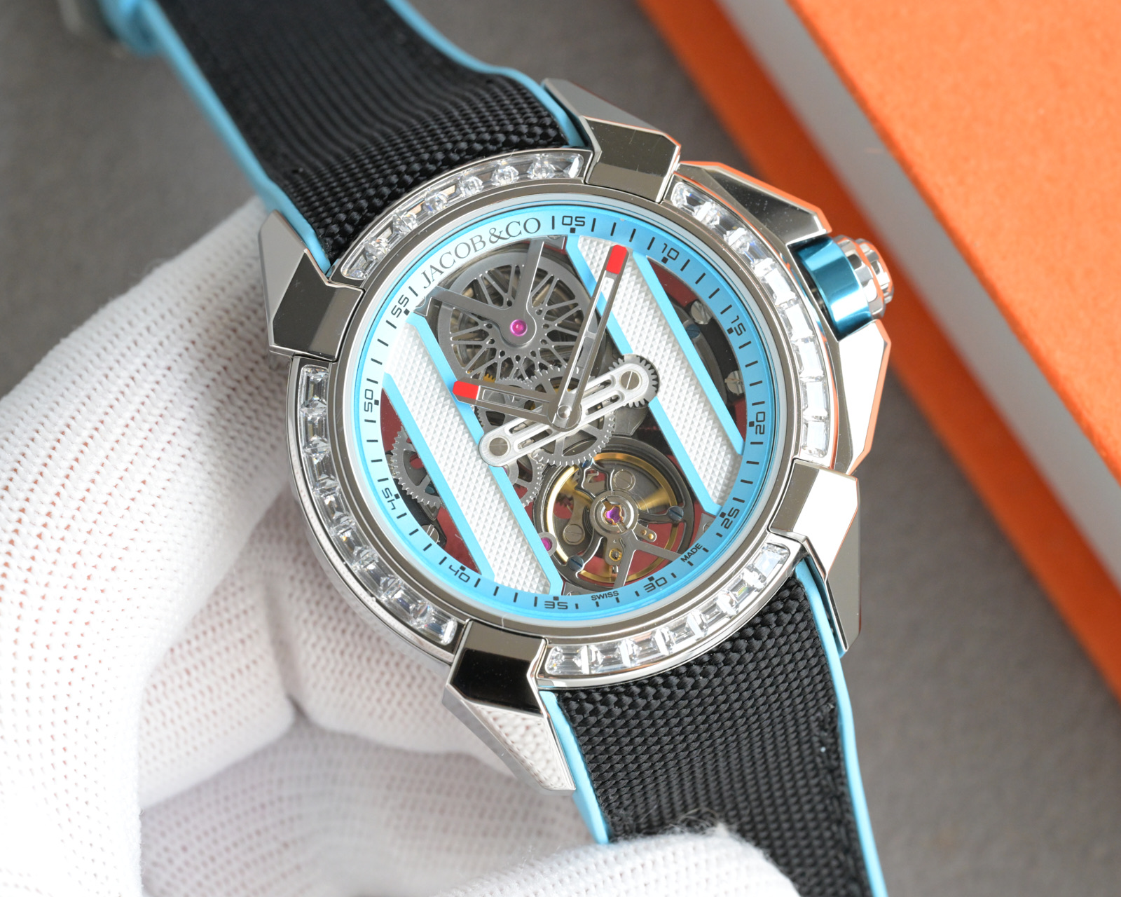 Jacob & Co Epic X Skeleton Automatic Mechanical Watch 44mm Stainless Steel Case