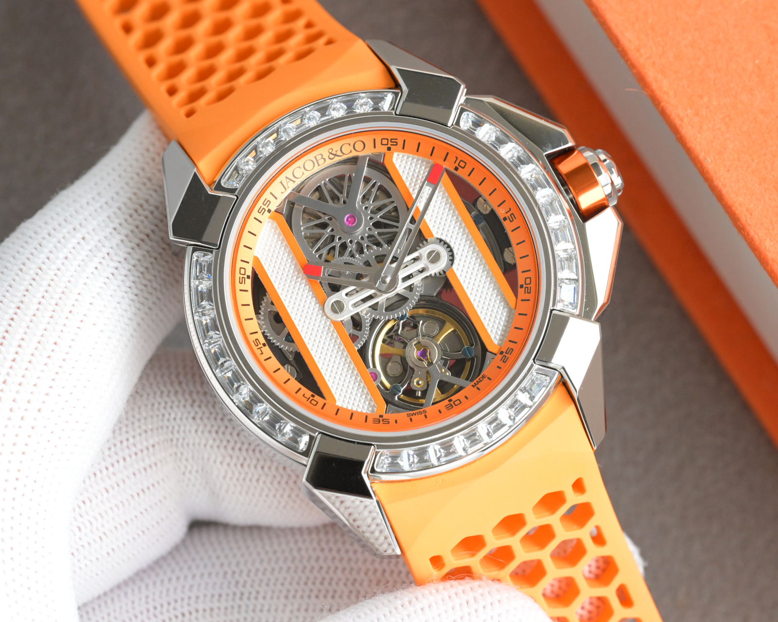 Jacob & Co Epic X Skeleton Automatic Mechanical Watch 44mm Stainless Steel Case