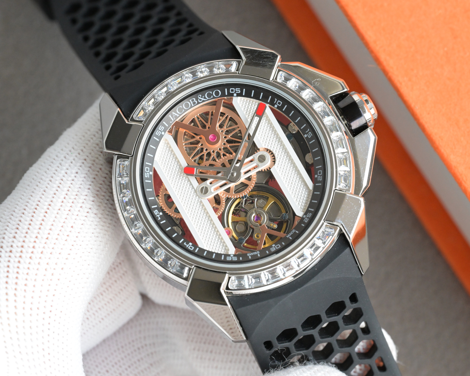 Jacob & Co Epic X Skeleton Automatic Mechanical Watch 44mm Stainless Steel Case