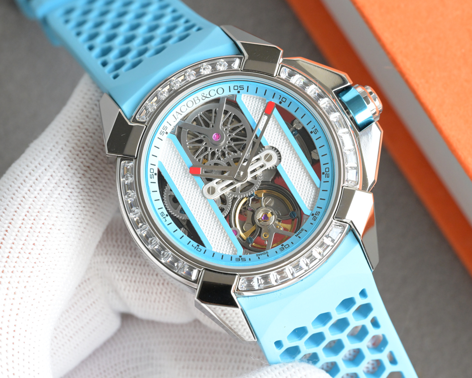 Jacob & Co Epic X Skeleton Automatic Mechanical Watch 44mm Stainless Steel Case
