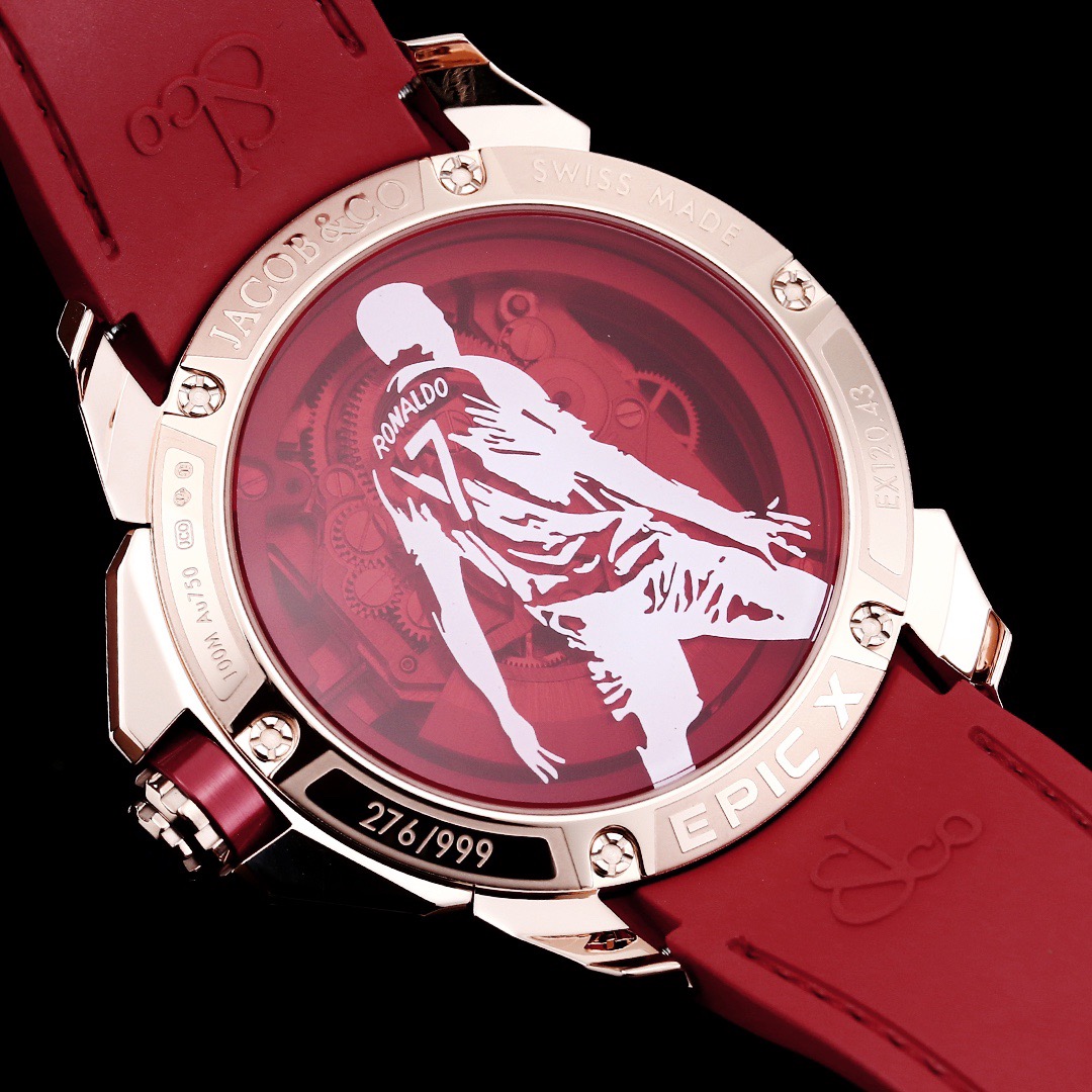 Jacob & Co Epic X CR7 Limited Edition Skeleton Automatic Mechanical Watch Cristiano Ronaldo Signature Dial 44mm