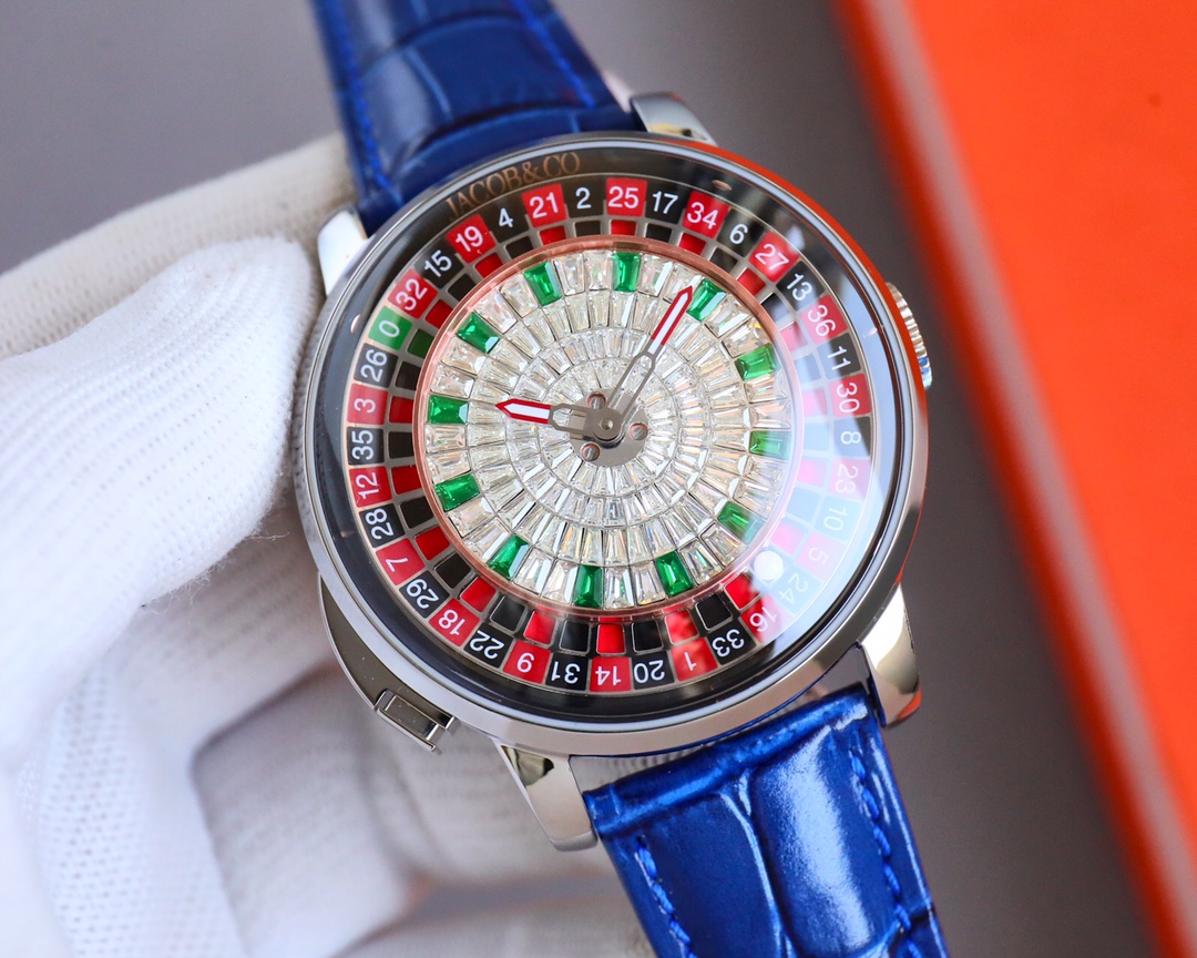 Jacob & Co Casino Tourbillon Roulette Watch Neymar Edition Swiss Automatic Mechanical Watch 44mm