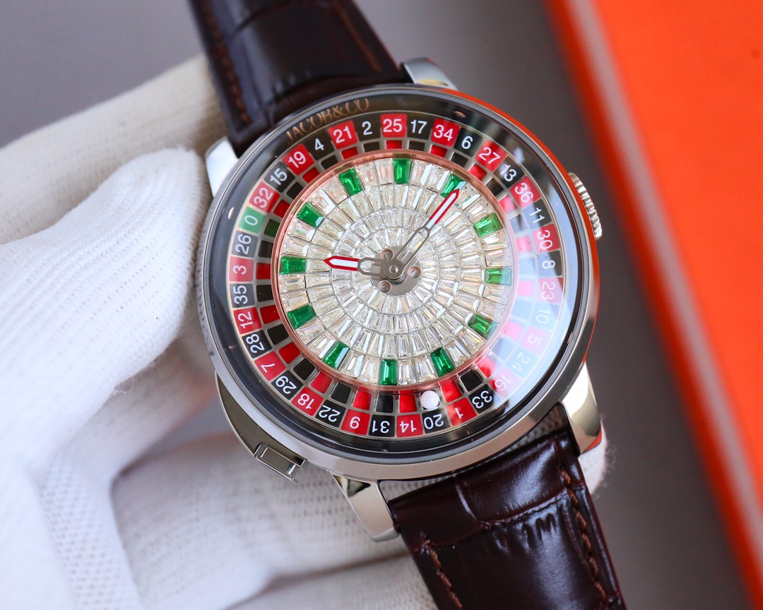 Jacob & Co Casino Tourbillon Roulette Watch Neymar Edition Swiss Automatic Mechanical Watch 44mm