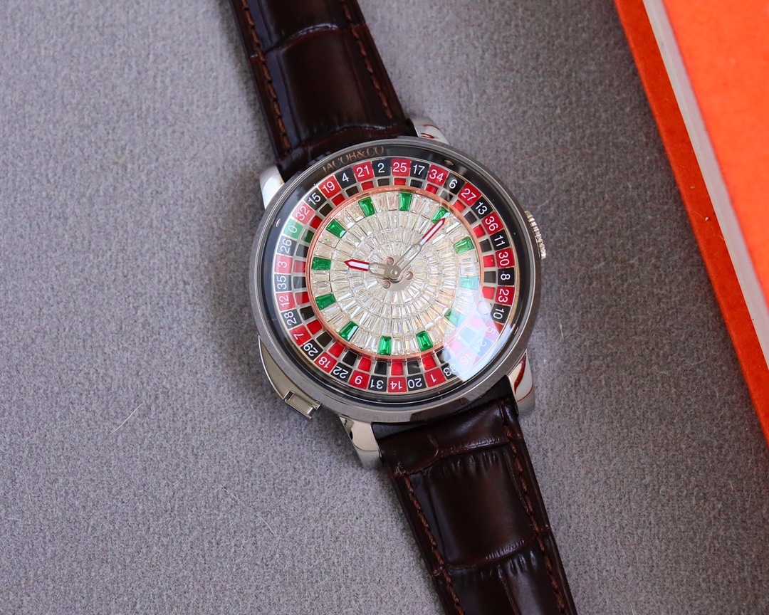 Jacob & Co Casino Tourbillon Roulette Watch Neymar Edition Swiss Automatic Mechanical Watch 44mm