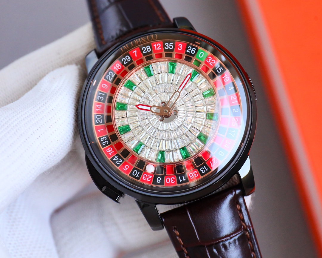 Jacob & Co Casino Tourbillon Roulette Watch Neymar Edition Swiss Automatic Mechanical Watch 44mm