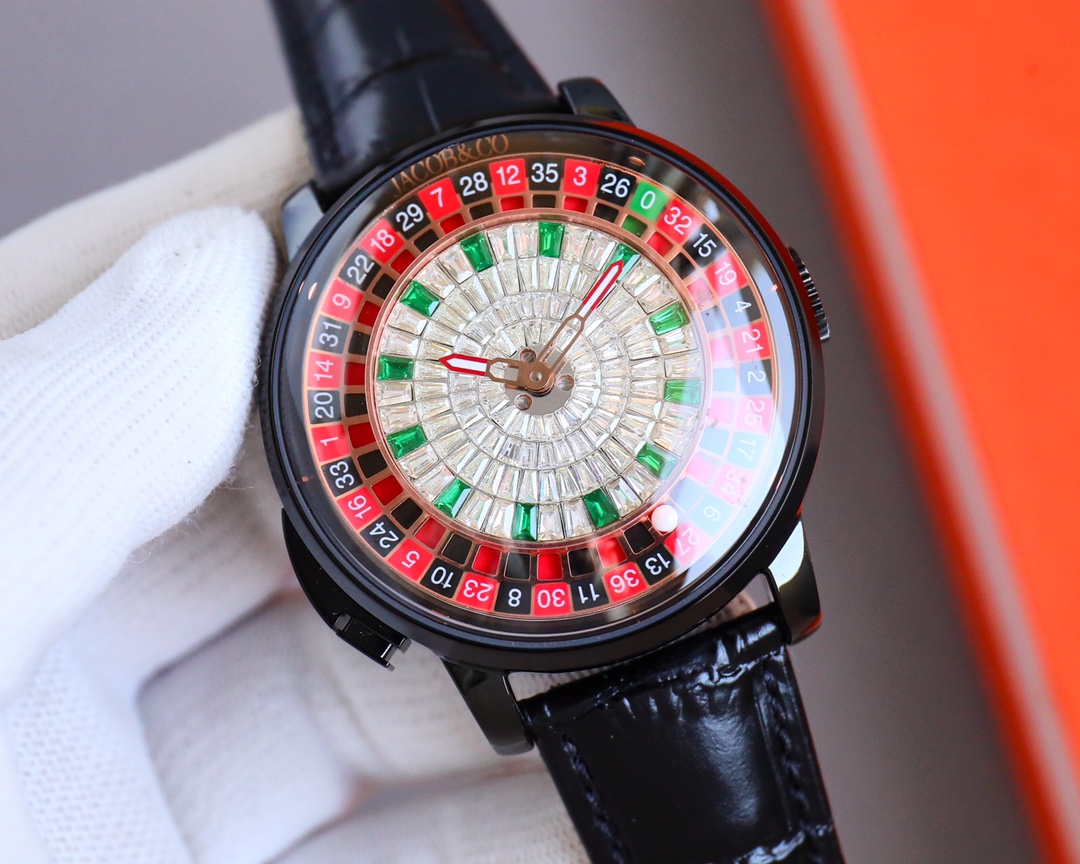Jacob & Co Casino Tourbillon Roulette Watch Neymar Edition Swiss Automatic Mechanical Watch 44mm