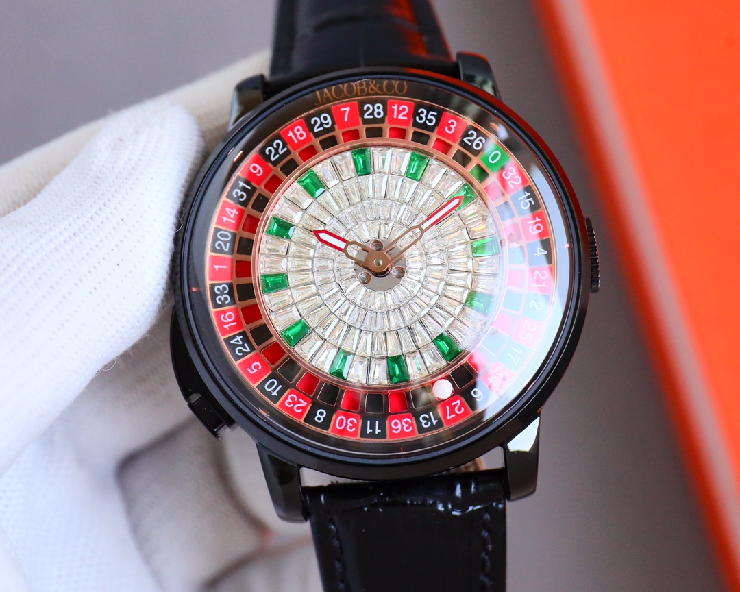 Jacob & Co Casino Tourbillon Roulette Watch Neymar Edition Swiss Automatic Mechanical Watch 44mm