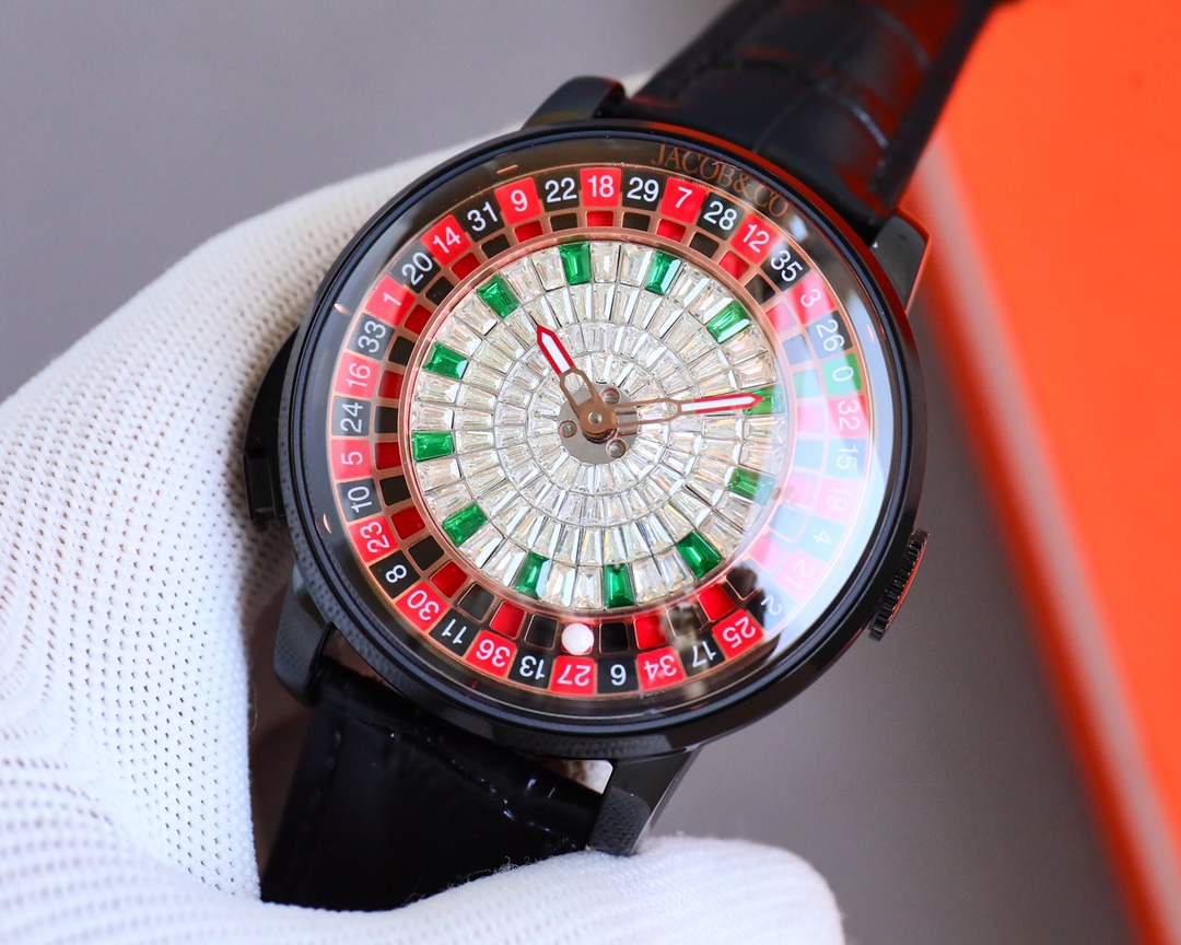 Jacob & Co Casino Tourbillon Roulette Watch Neymar Edition Swiss Automatic Mechanical Watch 44mm