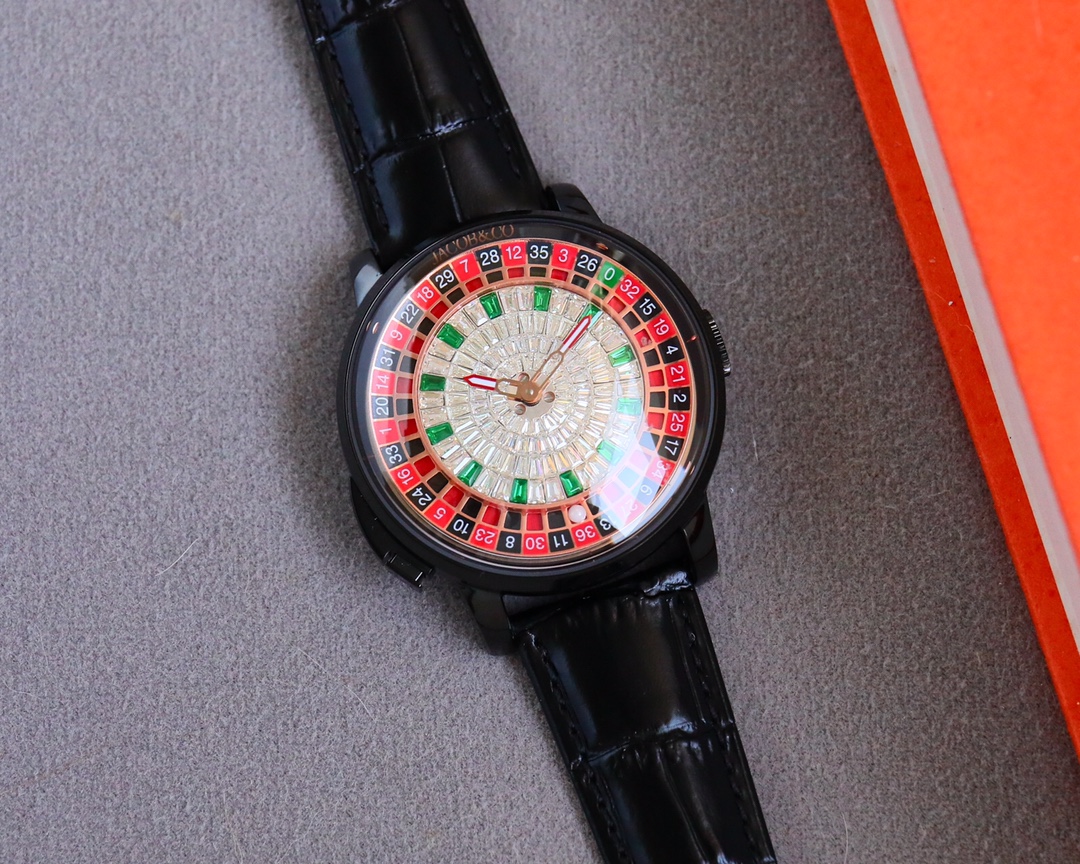 Jacob & Co Casino Tourbillon Roulette Watch Neymar Edition Swiss Automatic Mechanical Watch 44mm