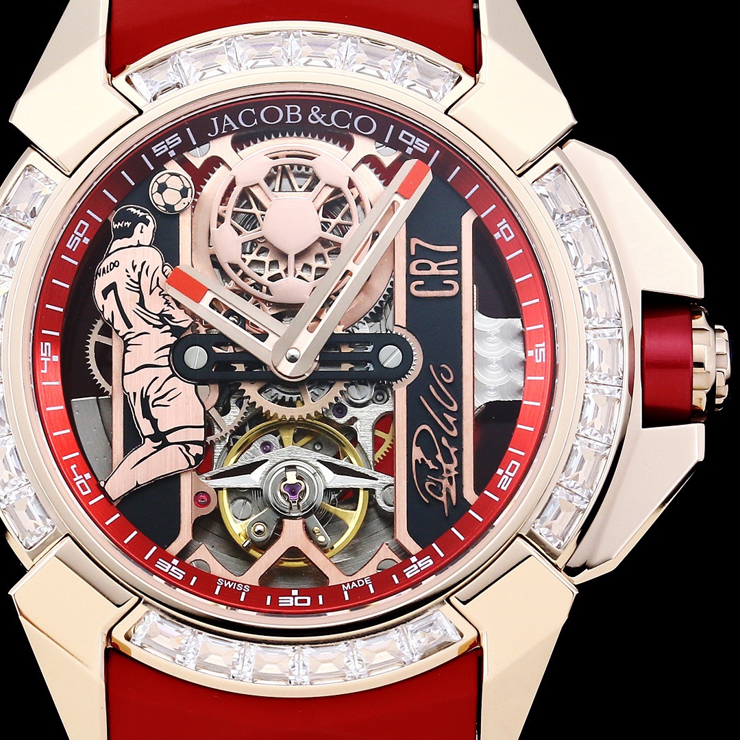 Jacob & Co Epic X CR7 Limited Edition Skeleton Automatic Mechanical Watch Cristiano Ronaldo Signature Dial 44mm