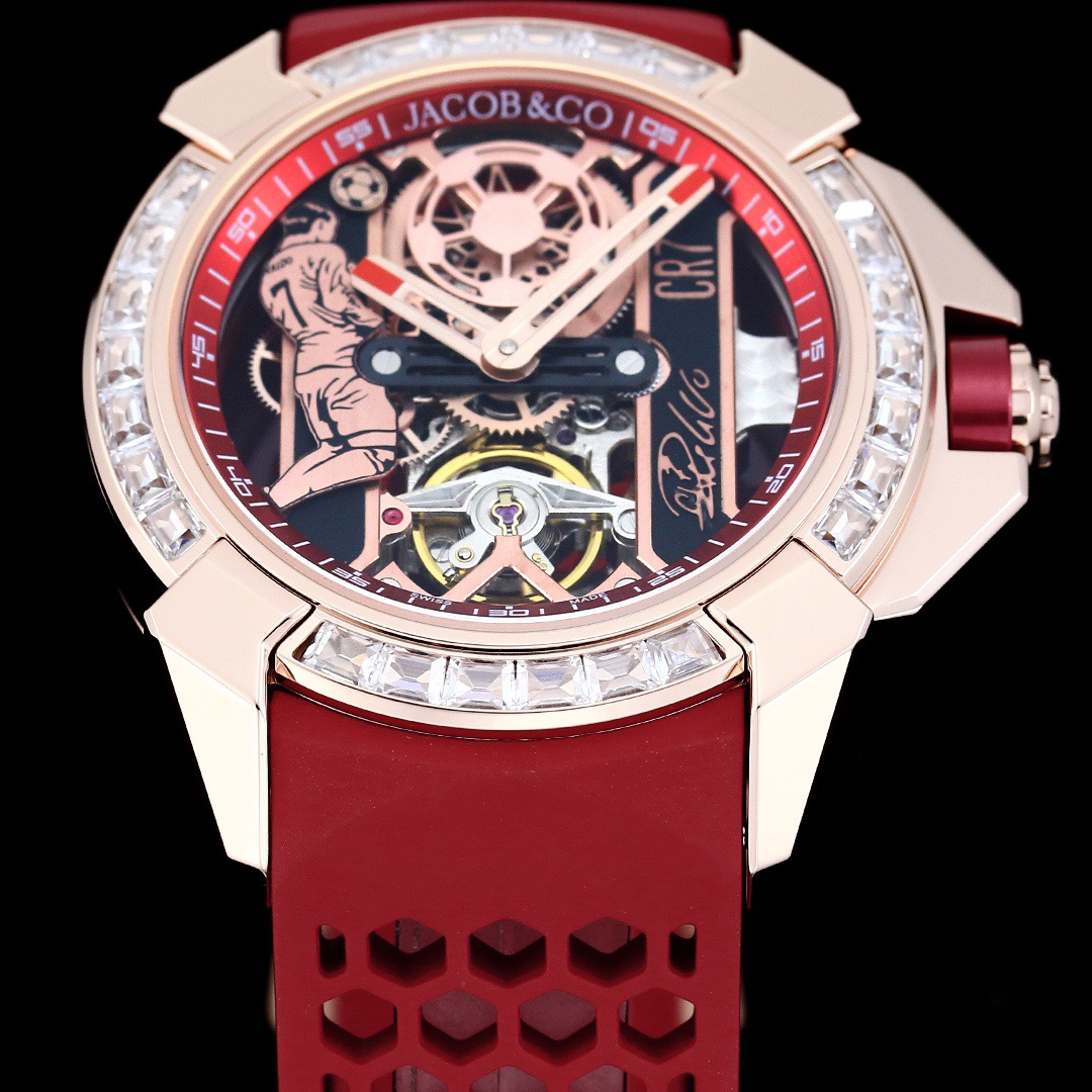 Jacob & Co Epic X CR7 Limited Edition Skeleton Automatic Mechanical Watch Cristiano Ronaldo Signature Dial 44mm