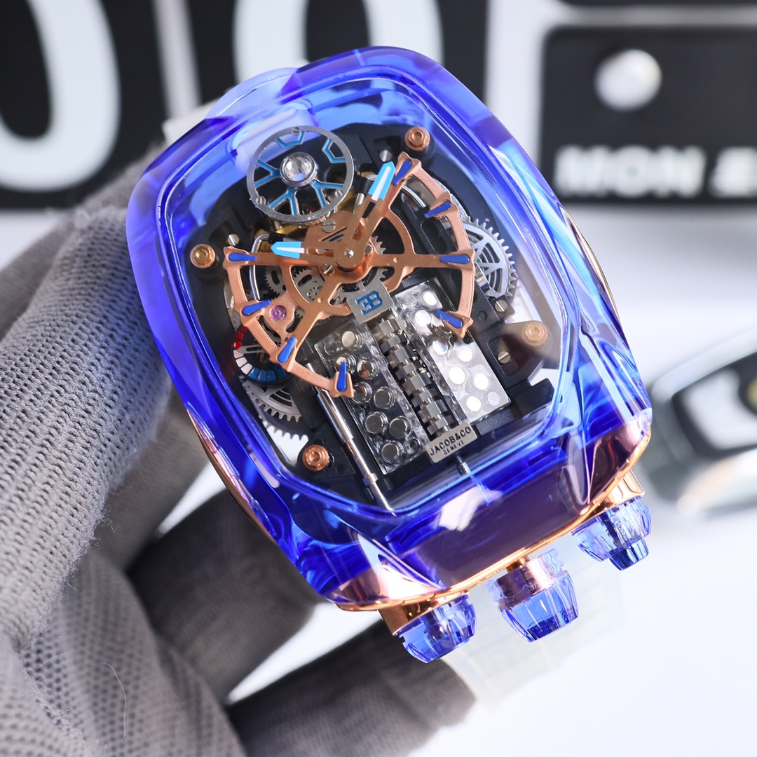 Jacob & Co Bugatti Tourbillon W16 Engine Automatic Mechanical Watch