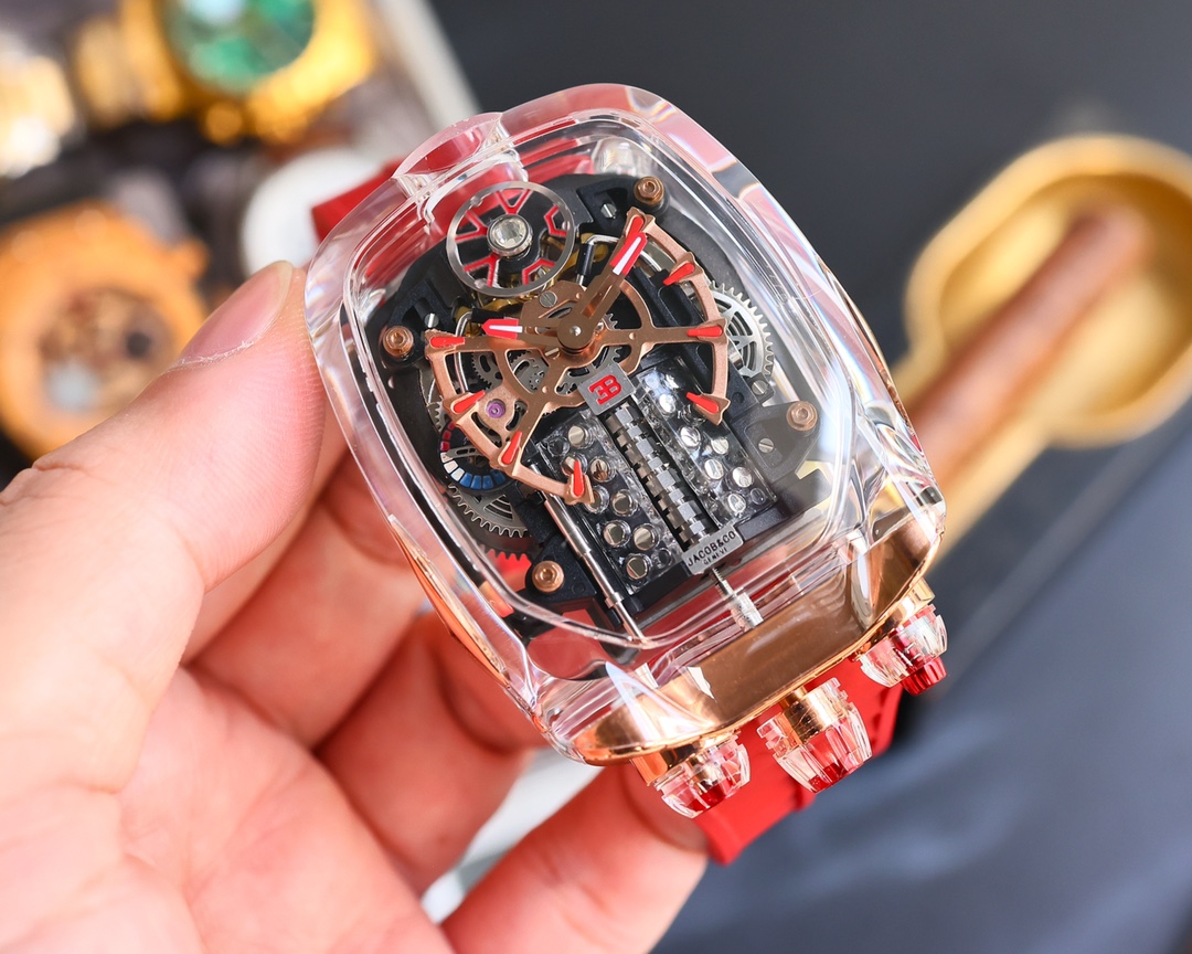 Jacob & Co Bugatti Tourbillon W16 Engine Automatic Mechanical Watch
