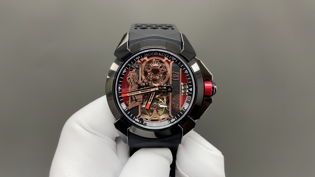 Jacob & Co Epic X CR7 Limited Edition Skeleton Automatic Mechanical Watch Cristiano Ronaldo Signature Dial 44mm
