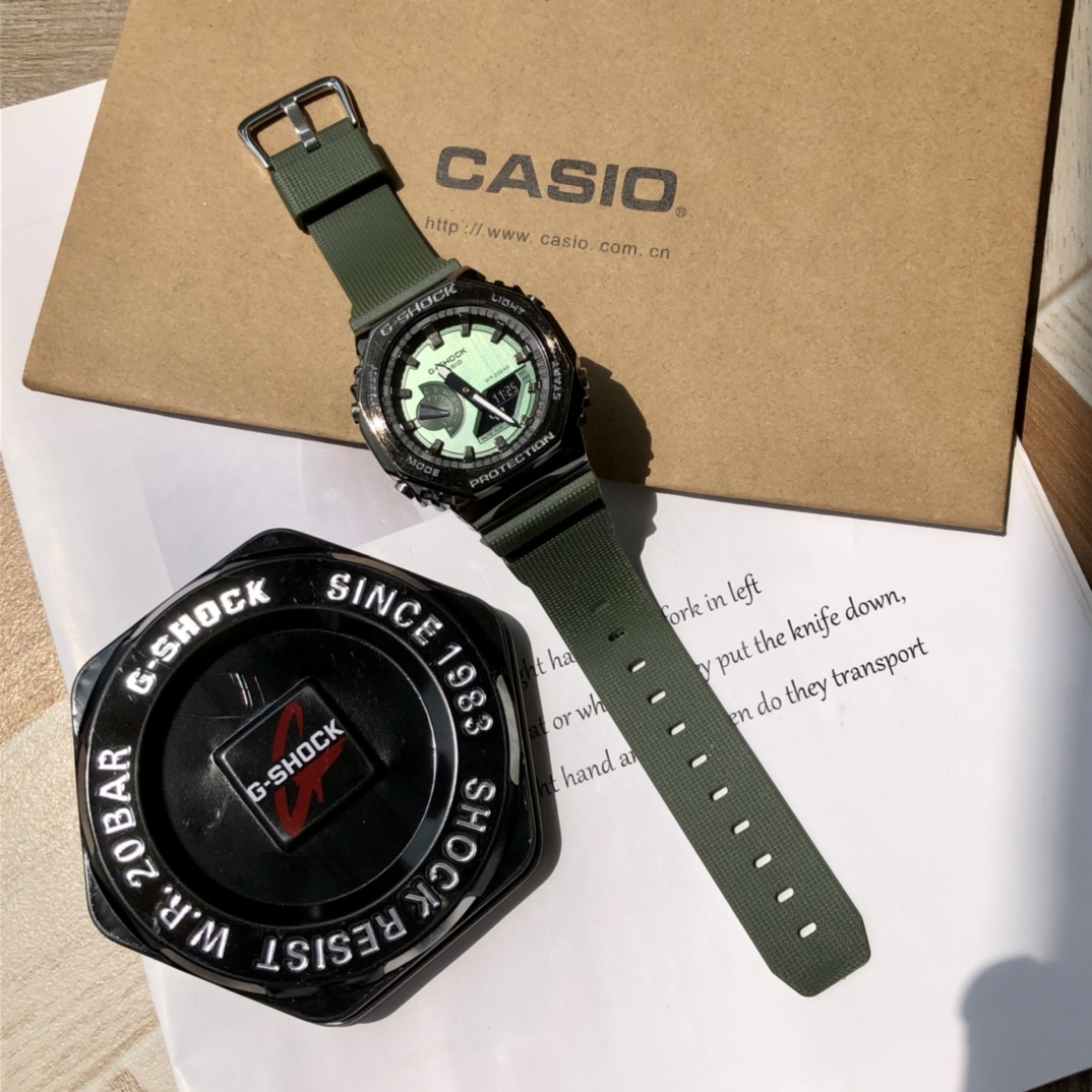 CASIO G-SHOCK GA2100 Shock Resistant Multifunction Digital Analog Watch 49.3*44.4*11.8mm
