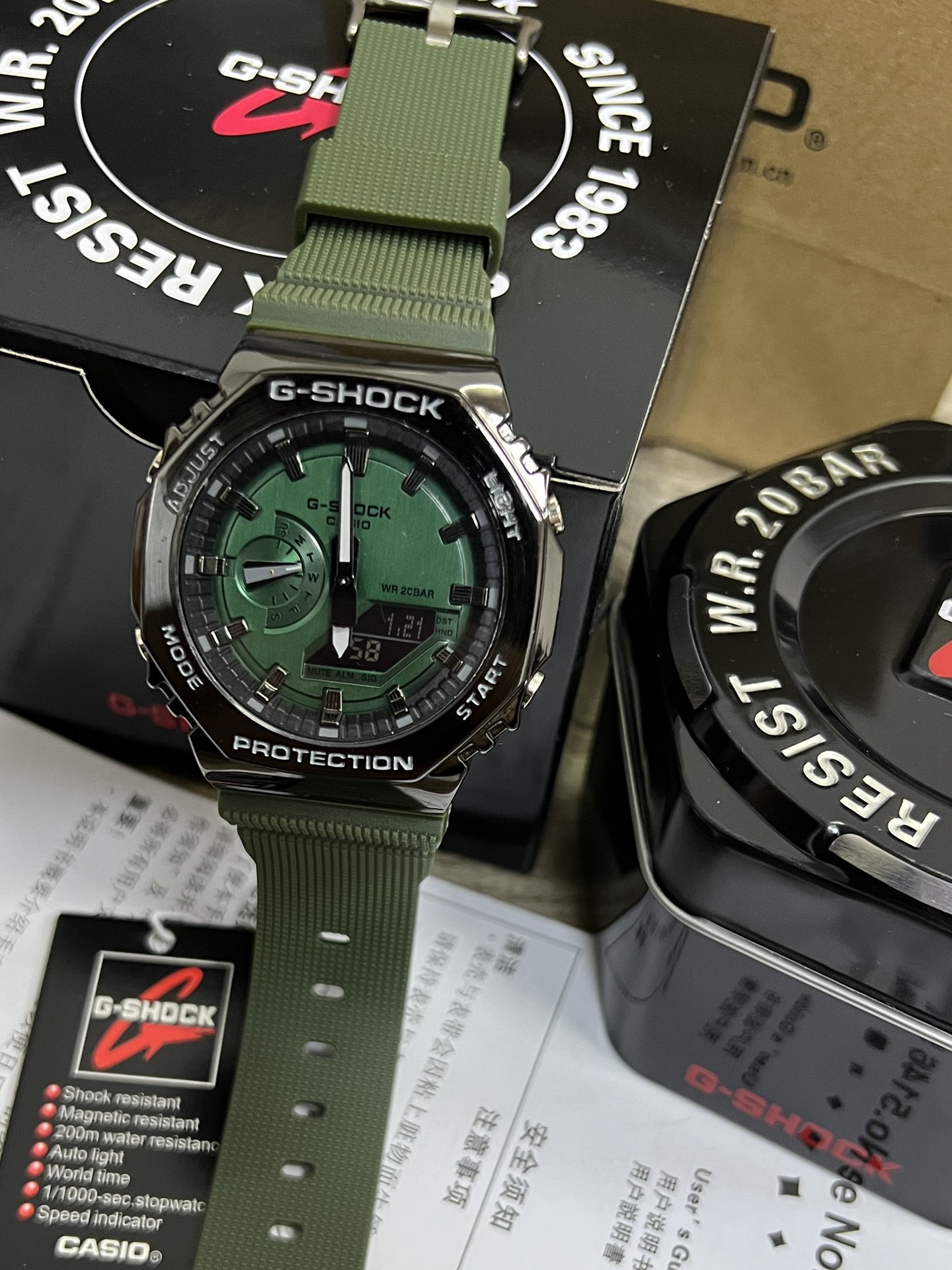 CASIO G-SHOCK GM2100 Shock Resistant Multifunction Digital Analog Watch 49.3*44.4*11.8mm