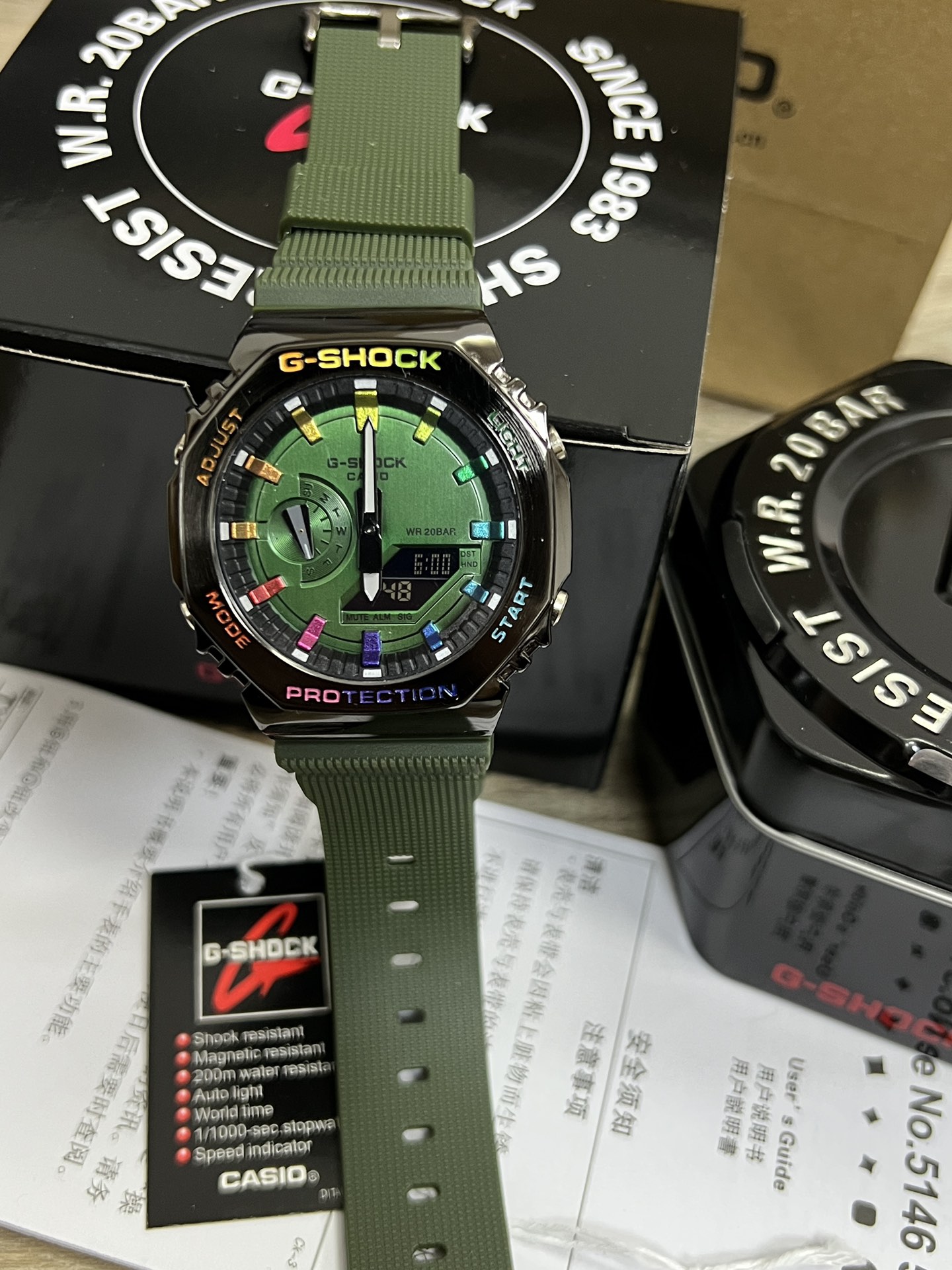 CASIO G-SHOCK GM2100 Shock Resistant Multifunction Digital Analog Watch 49.3*44.4*11.8mm