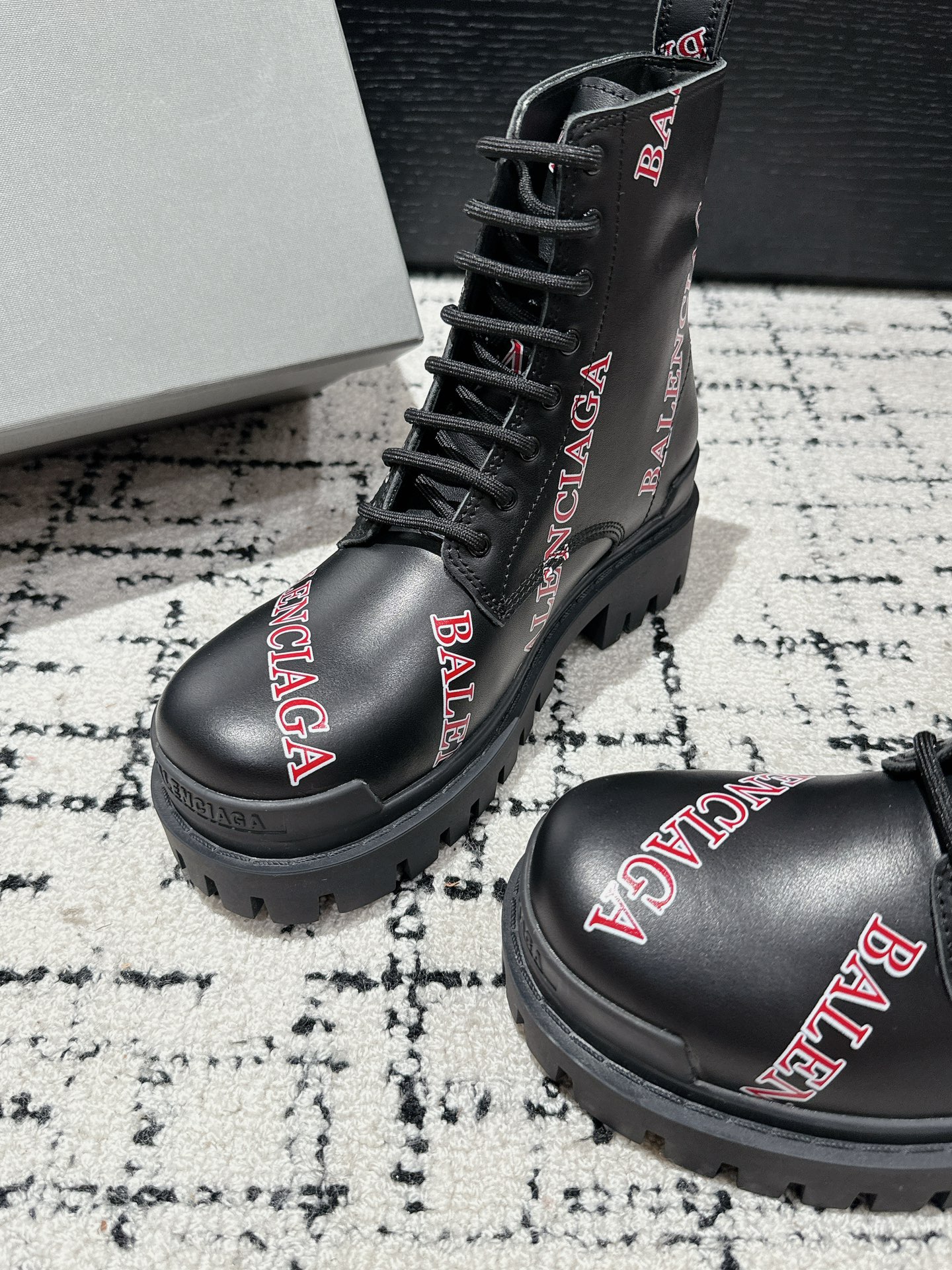 Balenciaga Male Boots Cow Leather Black M-l-s