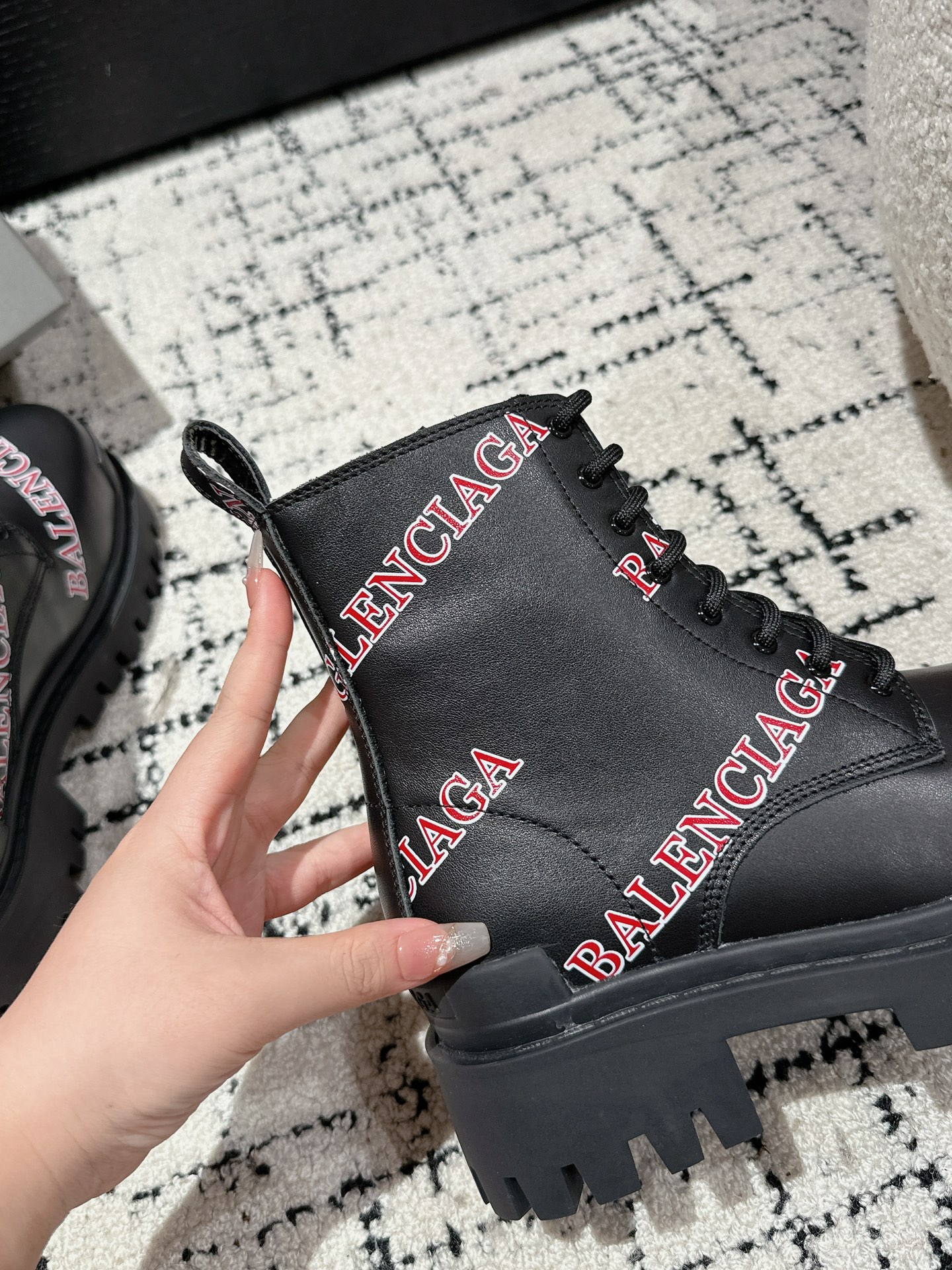 Balenciaga Male Boots Cow Leather Black M-l-s