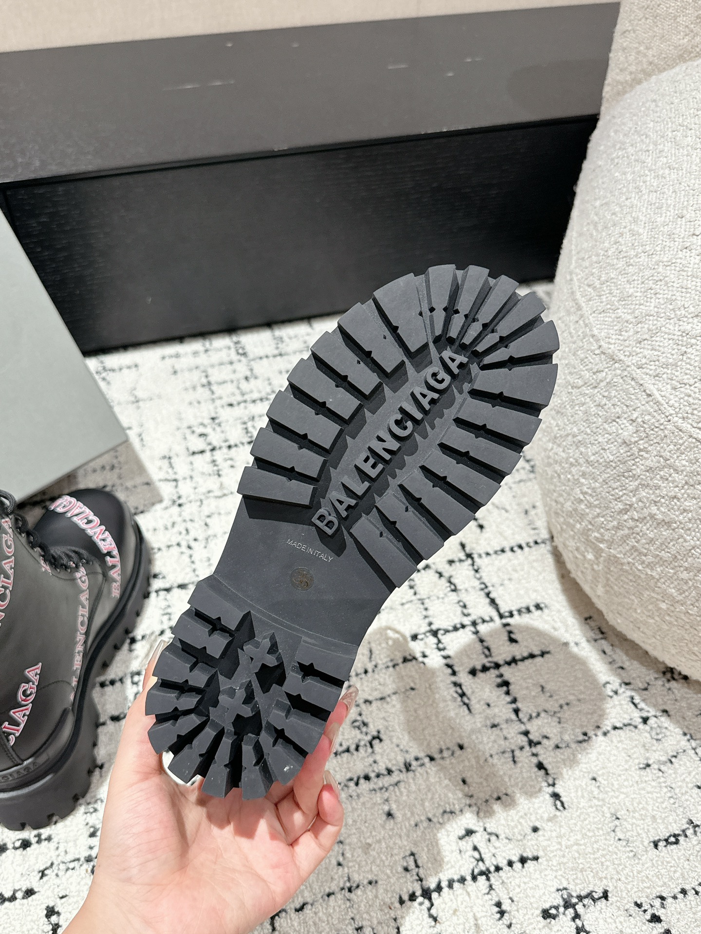 Balenciaga Male Boots Cow Leather Black M-l-s