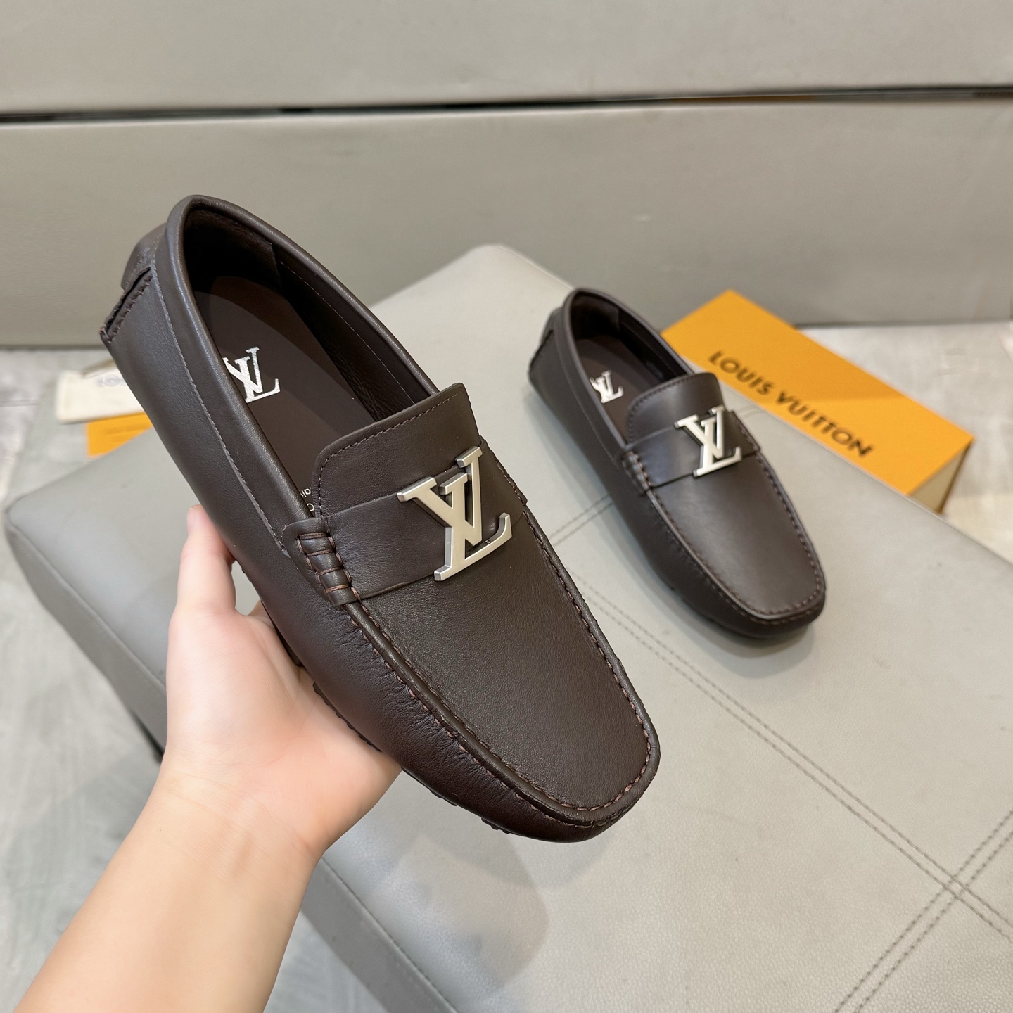Louis Vuitton Male Loafers Cow Leather L