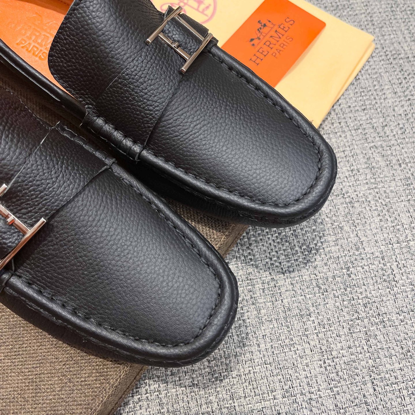 Hermes Male Loafers Cow Leather Breathable M-s