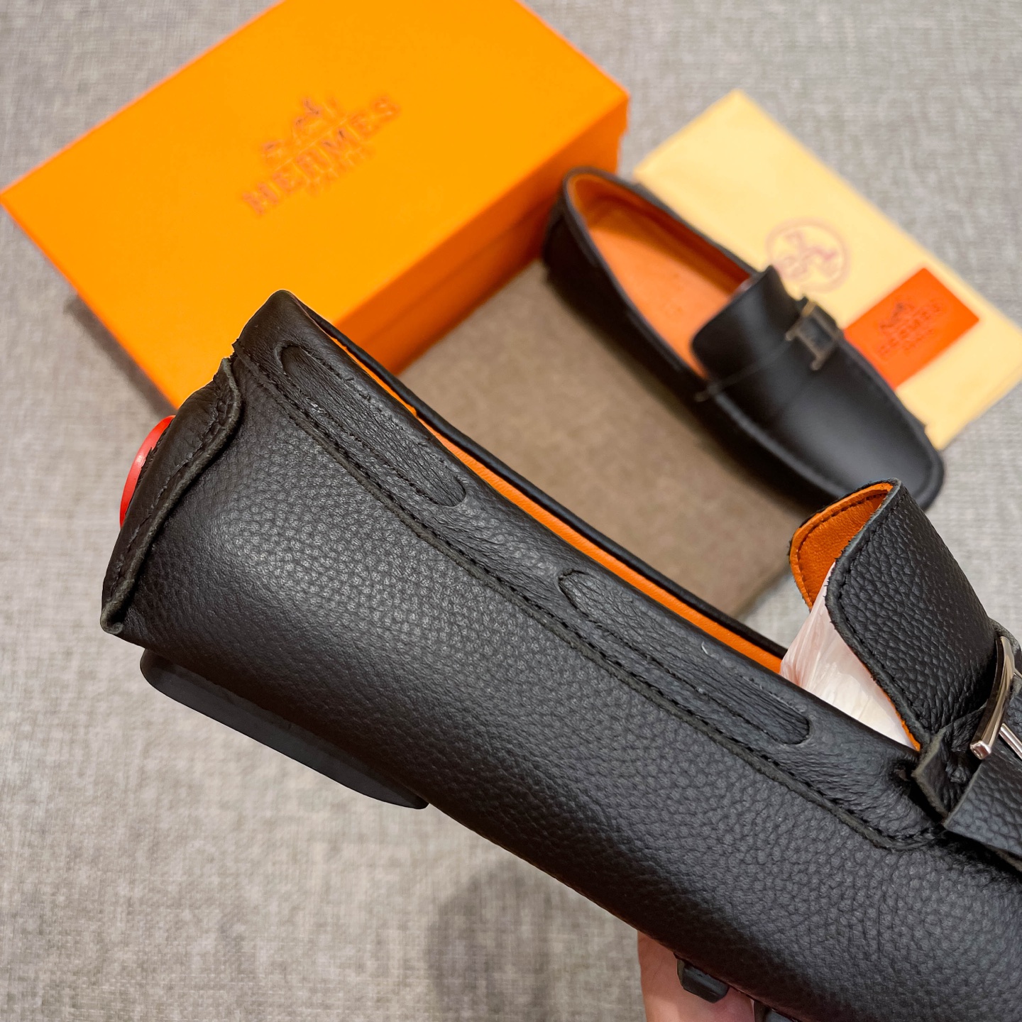 Hermes Male Loafers Cow Leather Breathable M-s