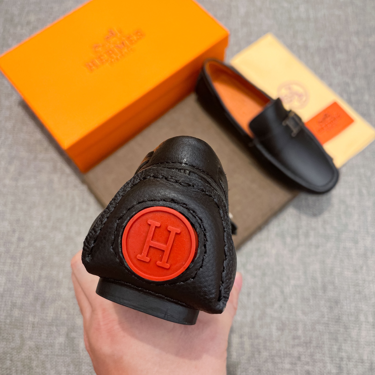 Hermes Male Loafers Cow Leather Breathable M-s