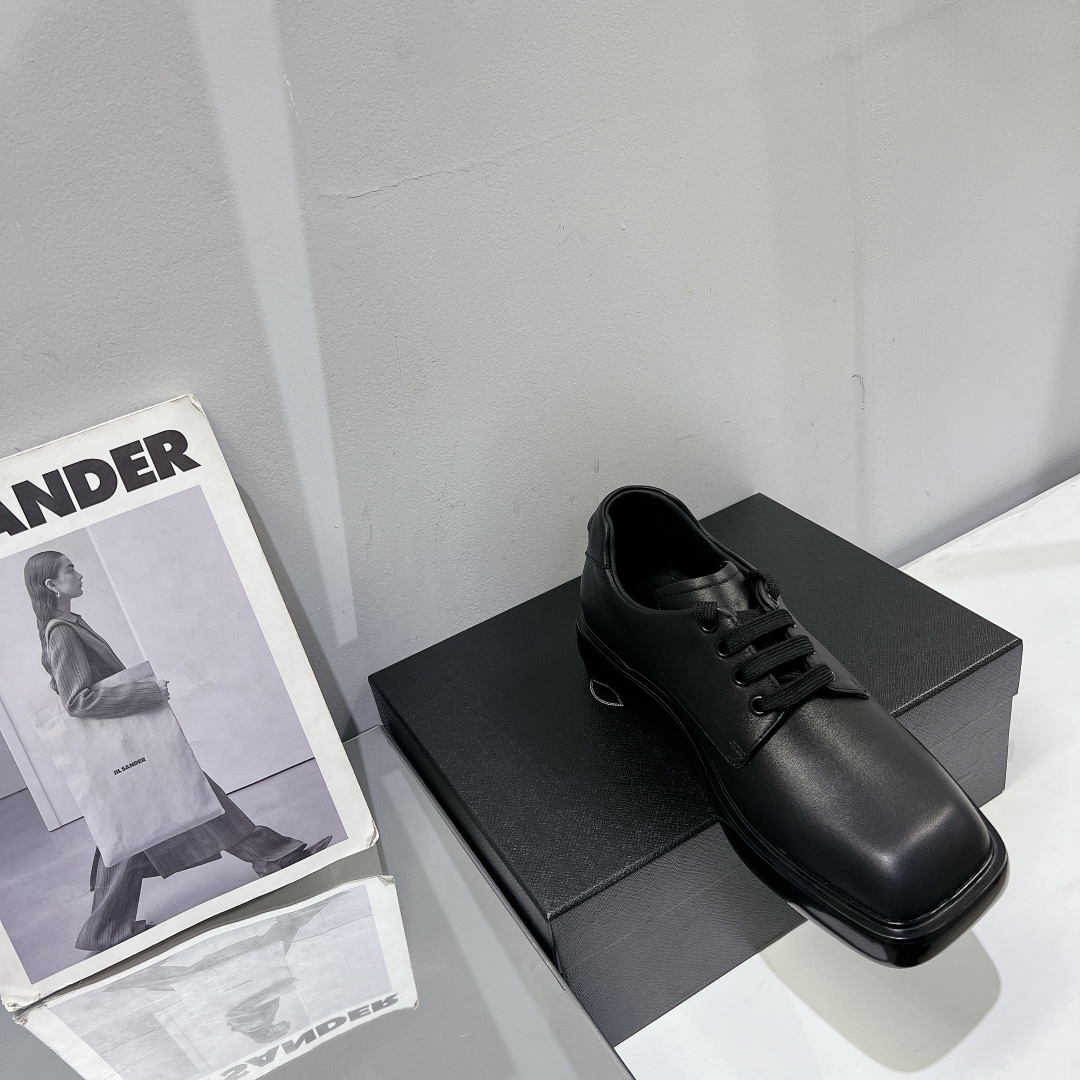 Prada Male Leather Shoes Cow Leather Black L