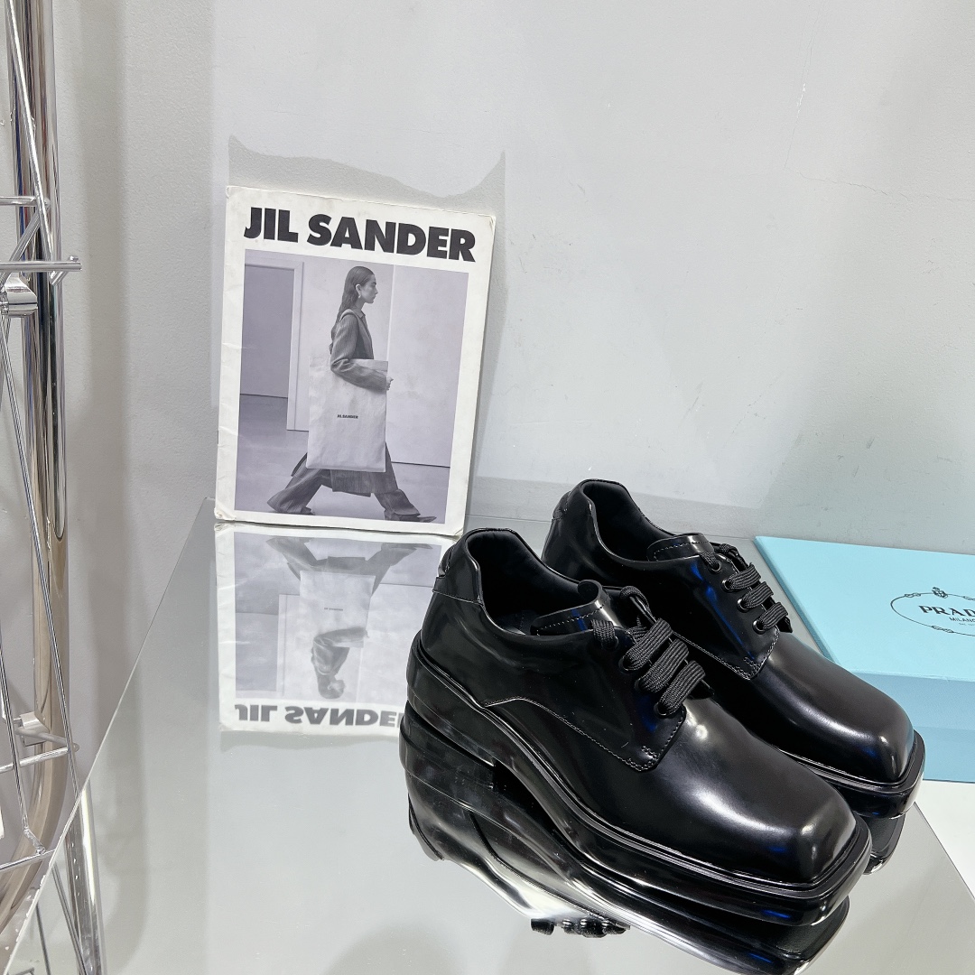 Adidas Prada Male Leather Shoes Cow Leather Black L