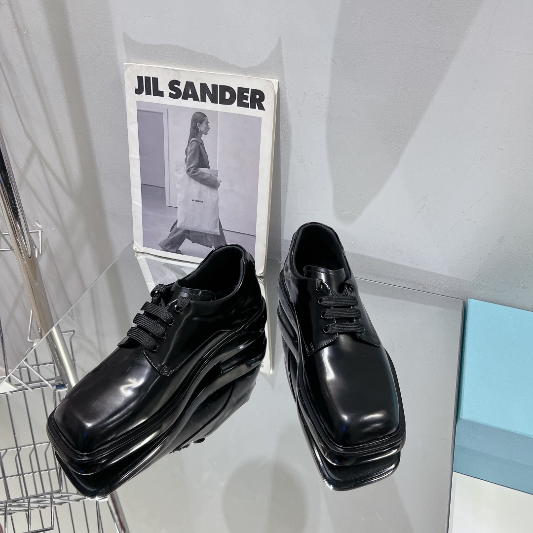 Adidas Prada Male Leather Shoes Cow Leather Black L