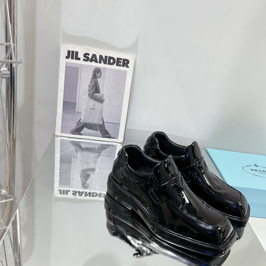 Adidas Prada Male Leather Shoes Cow Leather Black L