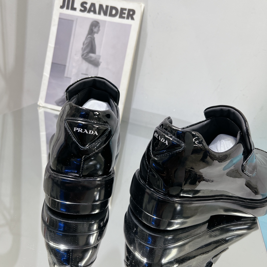 Adidas Prada Male Leather Shoes Cow Leather Black L