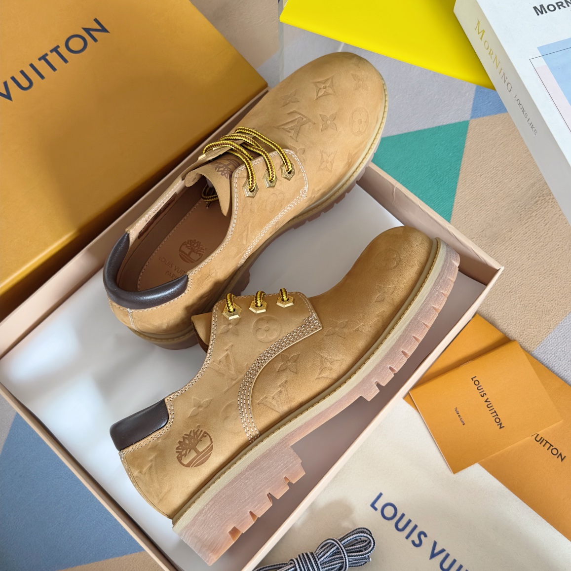 Louis Vuitton Timberland Male Boots Cow Leather Waterproof M-l-s