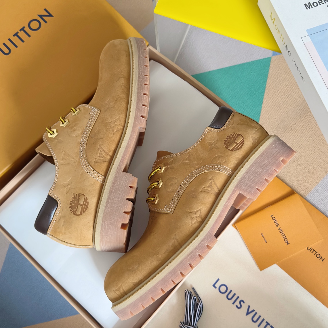 Louis Vuitton Timberland Male Boots Cow Leather Waterproof M-l-s