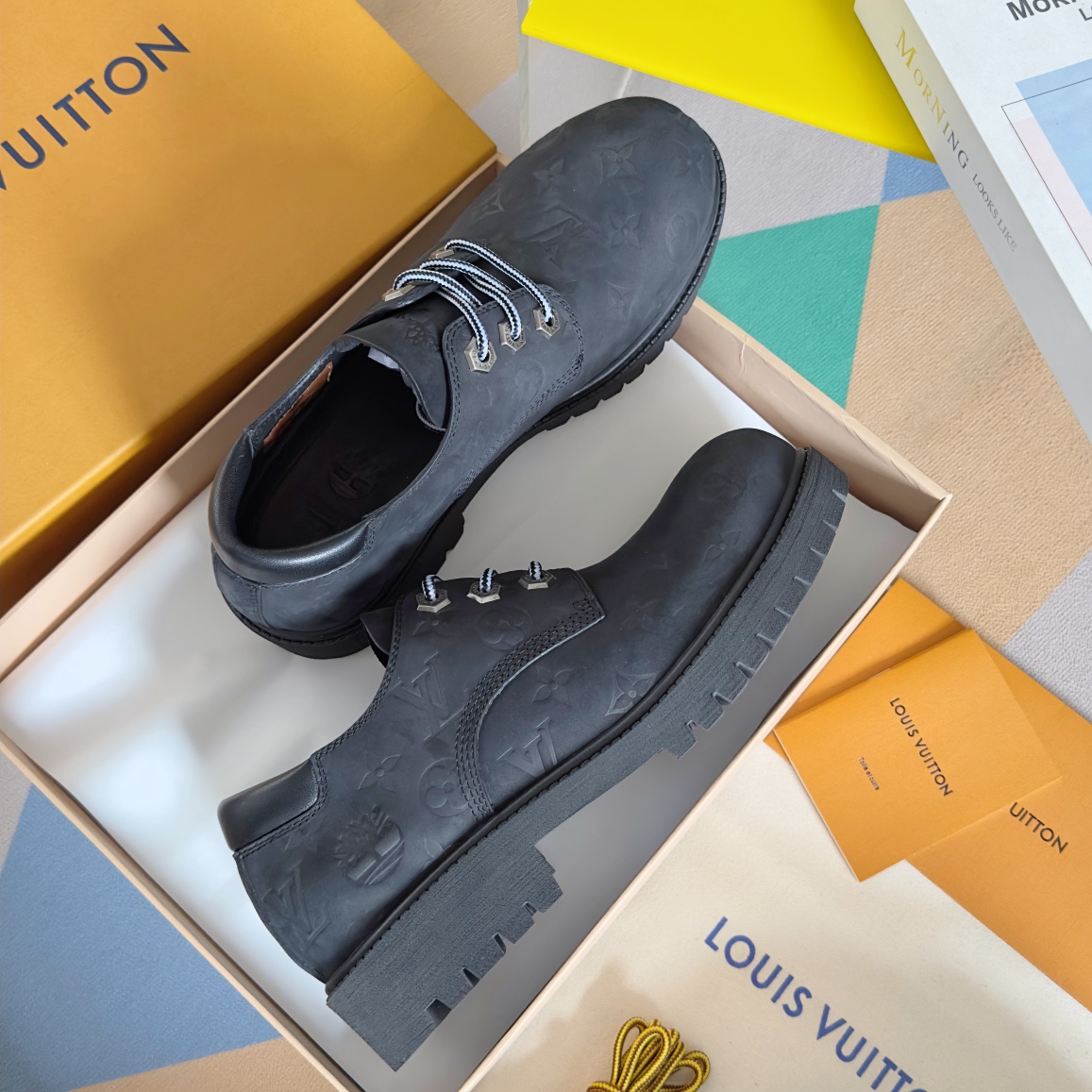 Louis Vuitton Timberland Male Boots Cow Leather Waterproof M-l-s