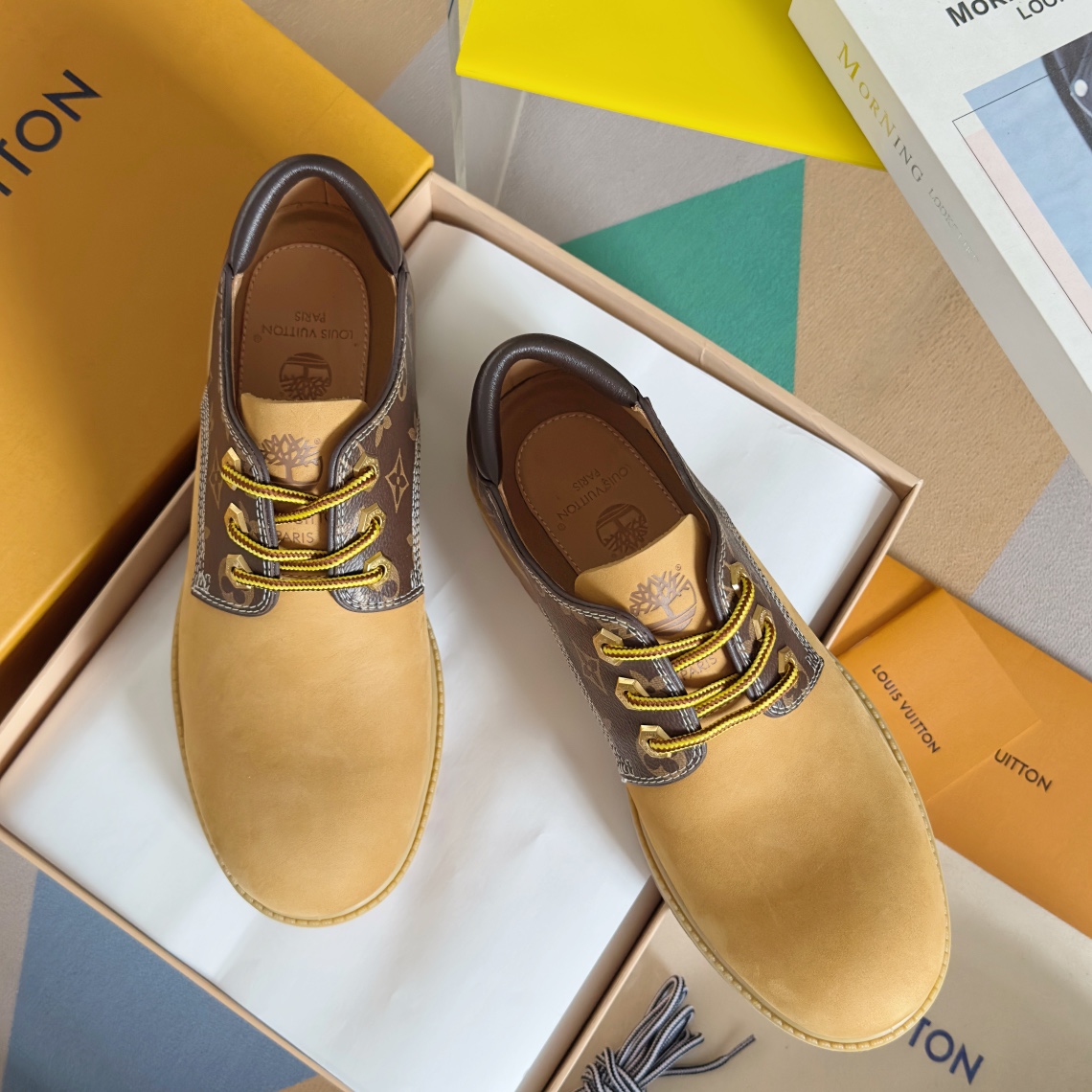 Louis Vuitton Timberland Male Boots Cow Leather Waterproof M-l-s