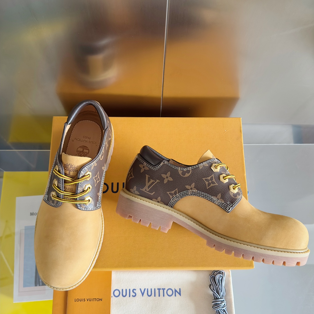 Louis Vuitton Timberland Male Boots Cow Leather Waterproof M-l-s