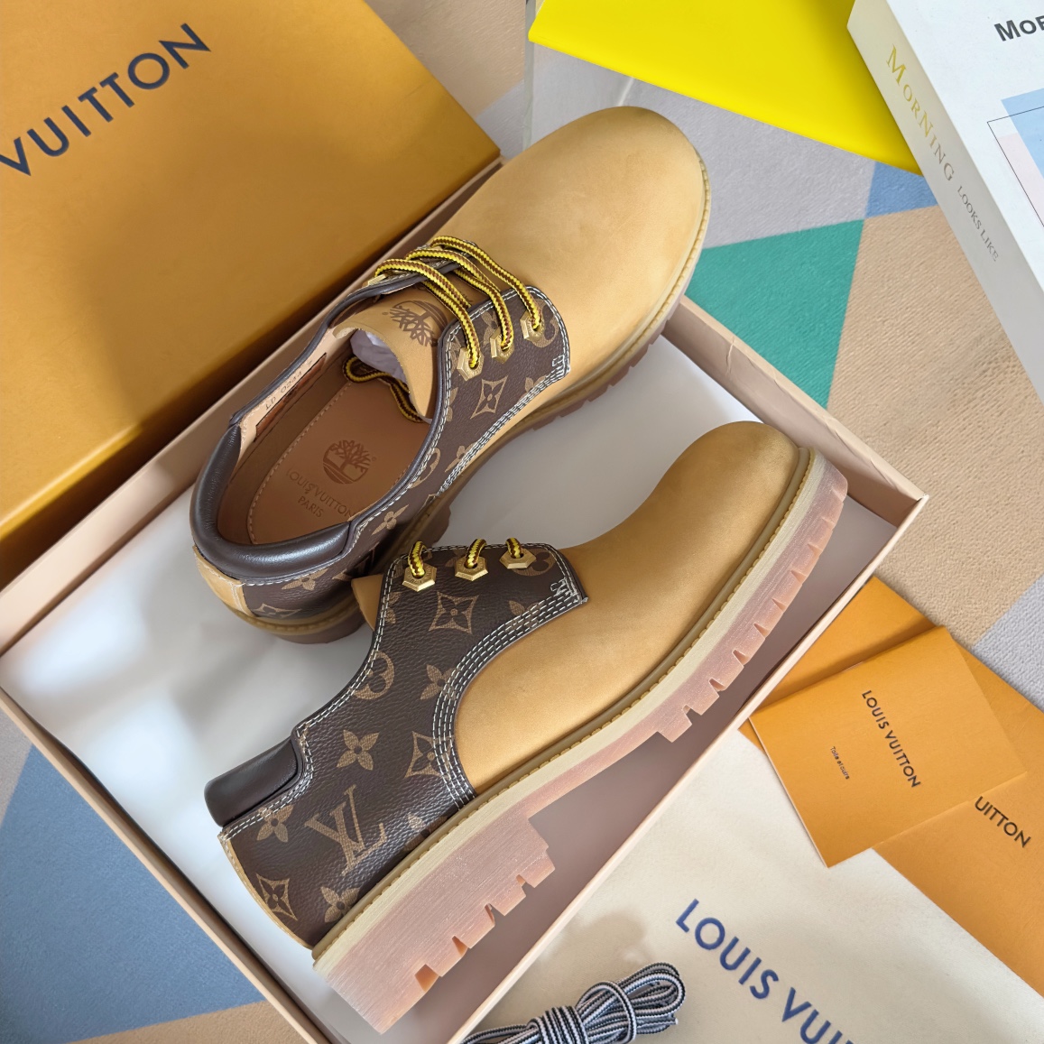 Louis Vuitton Timberland Male Boots Cow Leather Waterproof M-l-s