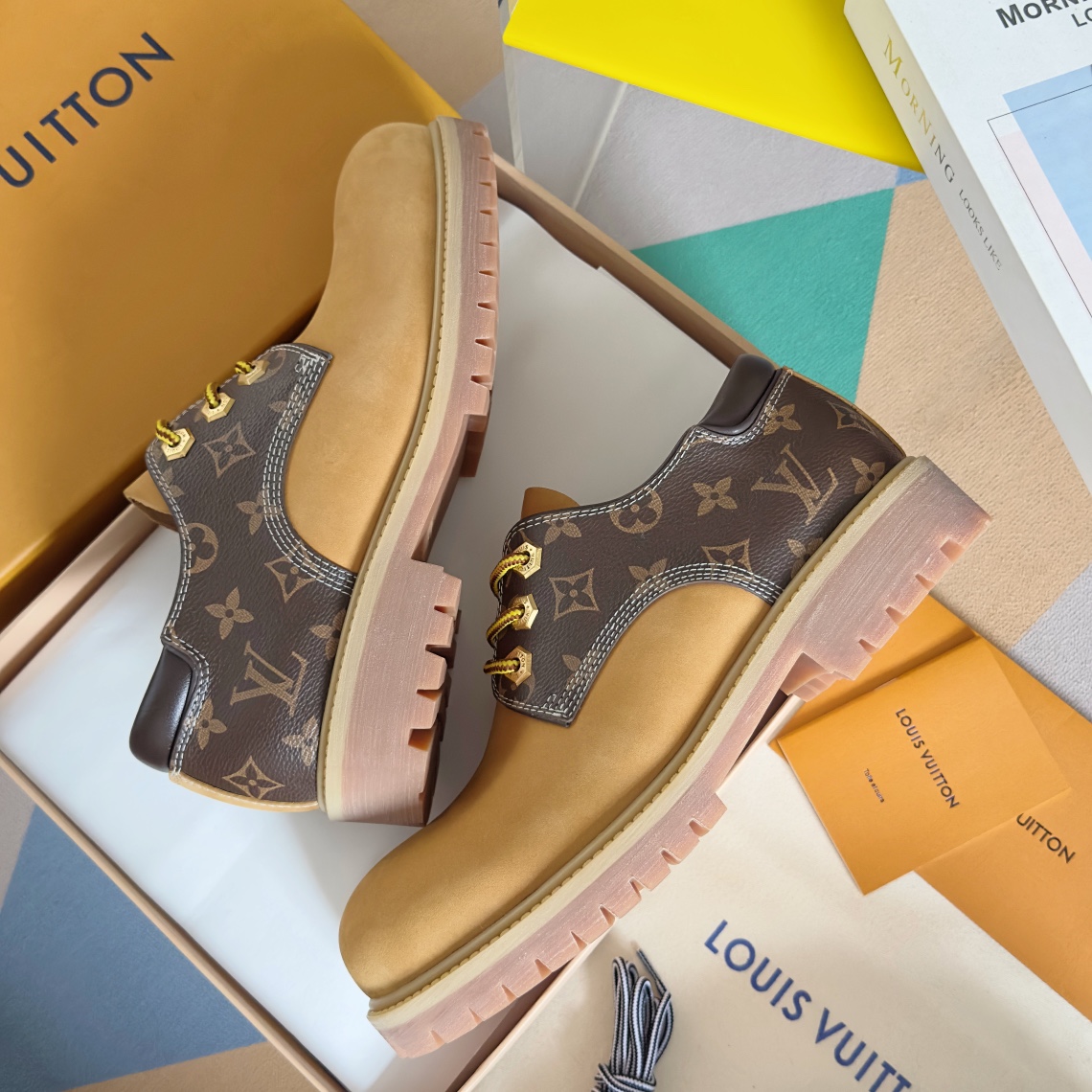 Louis Vuitton Timberland Male Boots Cow Leather Waterproof M-l-s