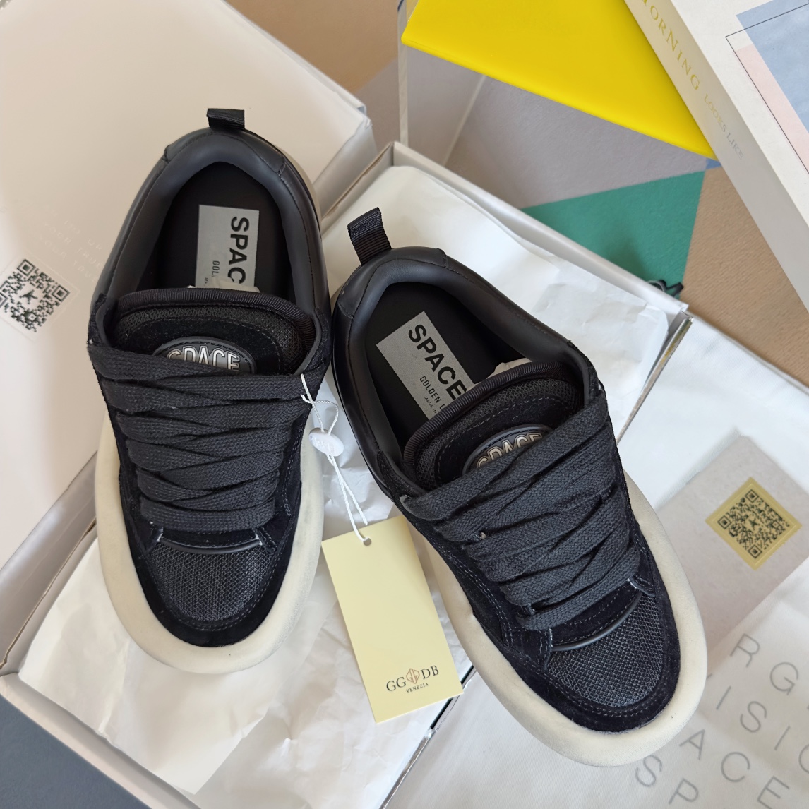 Golden Goose Male Board Shoes Black Breathable M-s