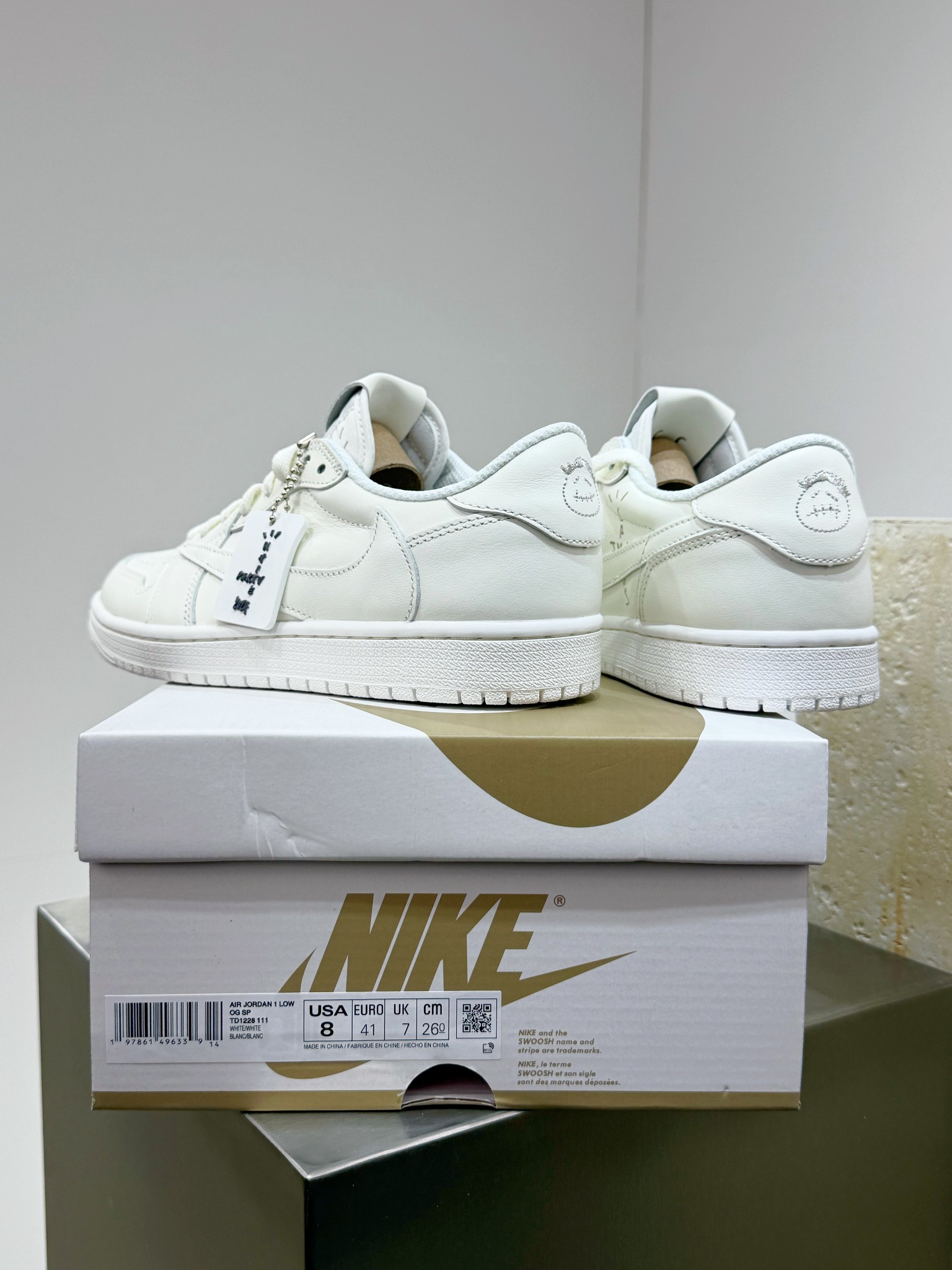 Jordan Nike Male Leather Shoes Cow Leather White M-l-s