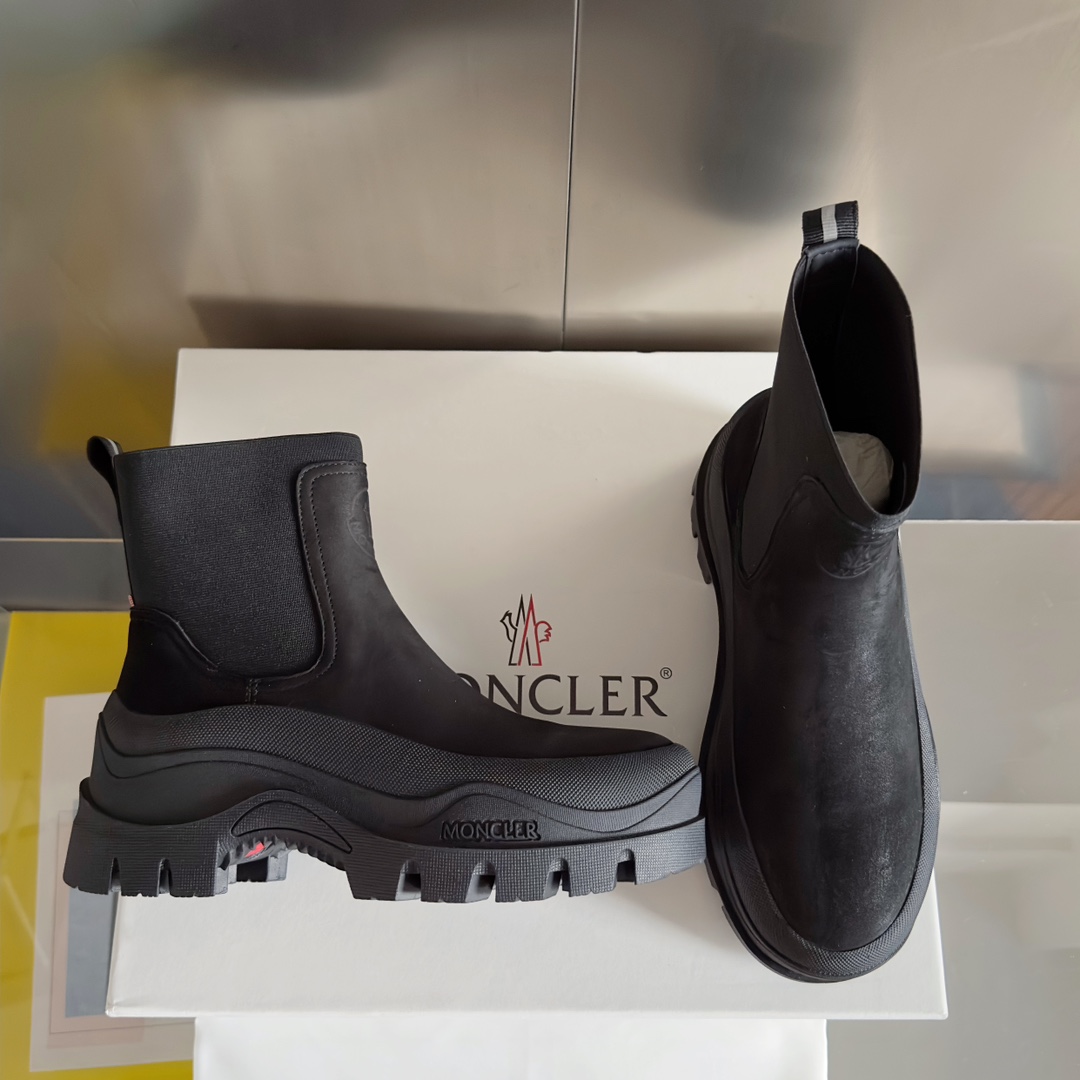 Moncler Male Boots Cow Leather M-l-s
