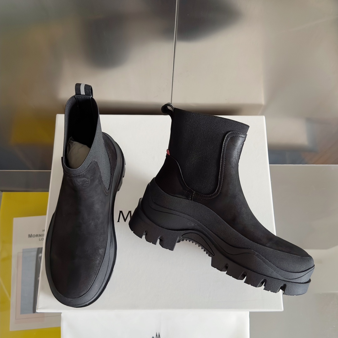 Moncler Male Boots Cow Leather M-l-s